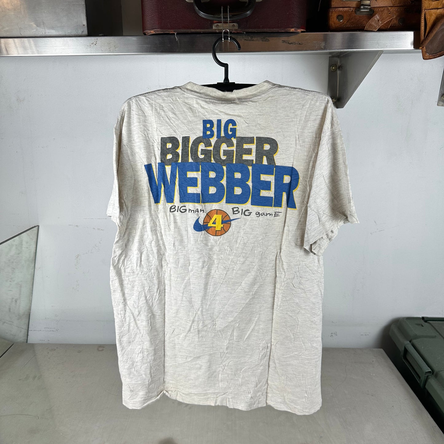 Vintage 90s Nike Basketball Chris Webber Big Man Big Game Single Stitch T-shirt