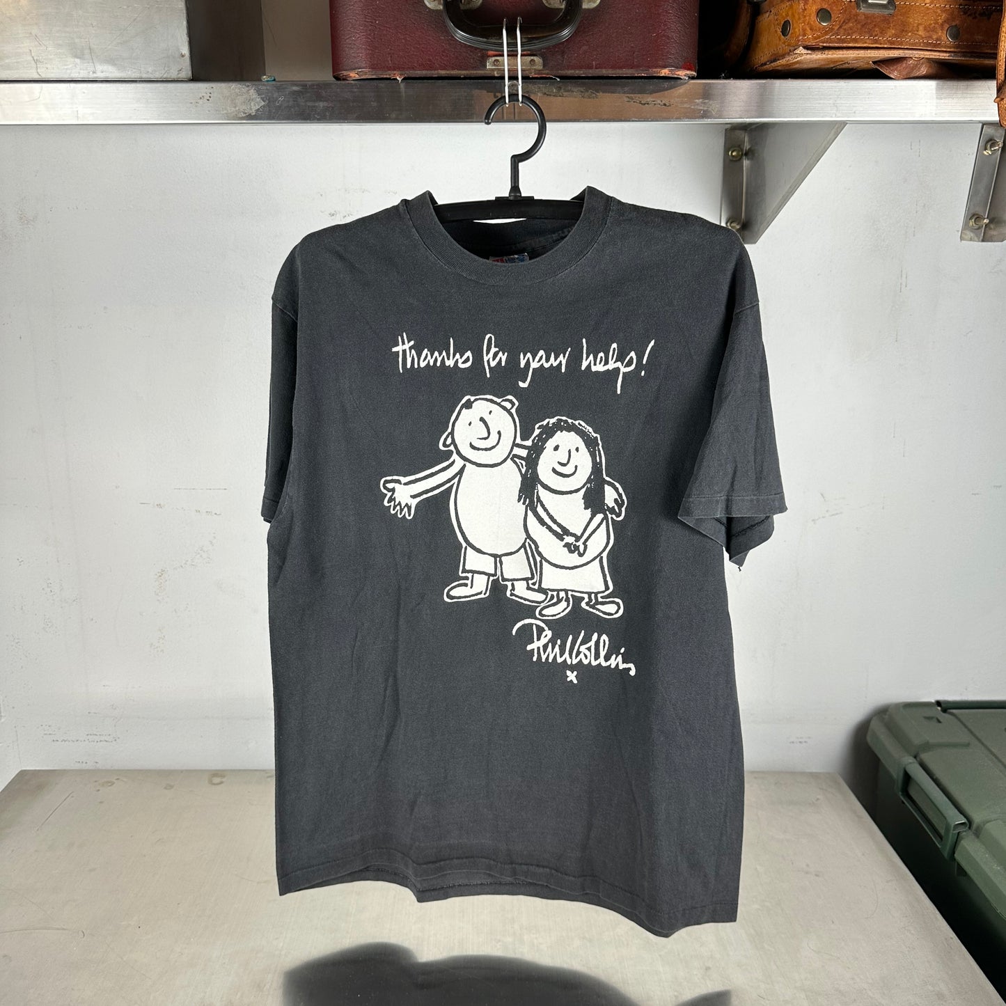 Vintage 90s Phil Collins Thanks for Your Help! Graphic Single Stitch T-shirt