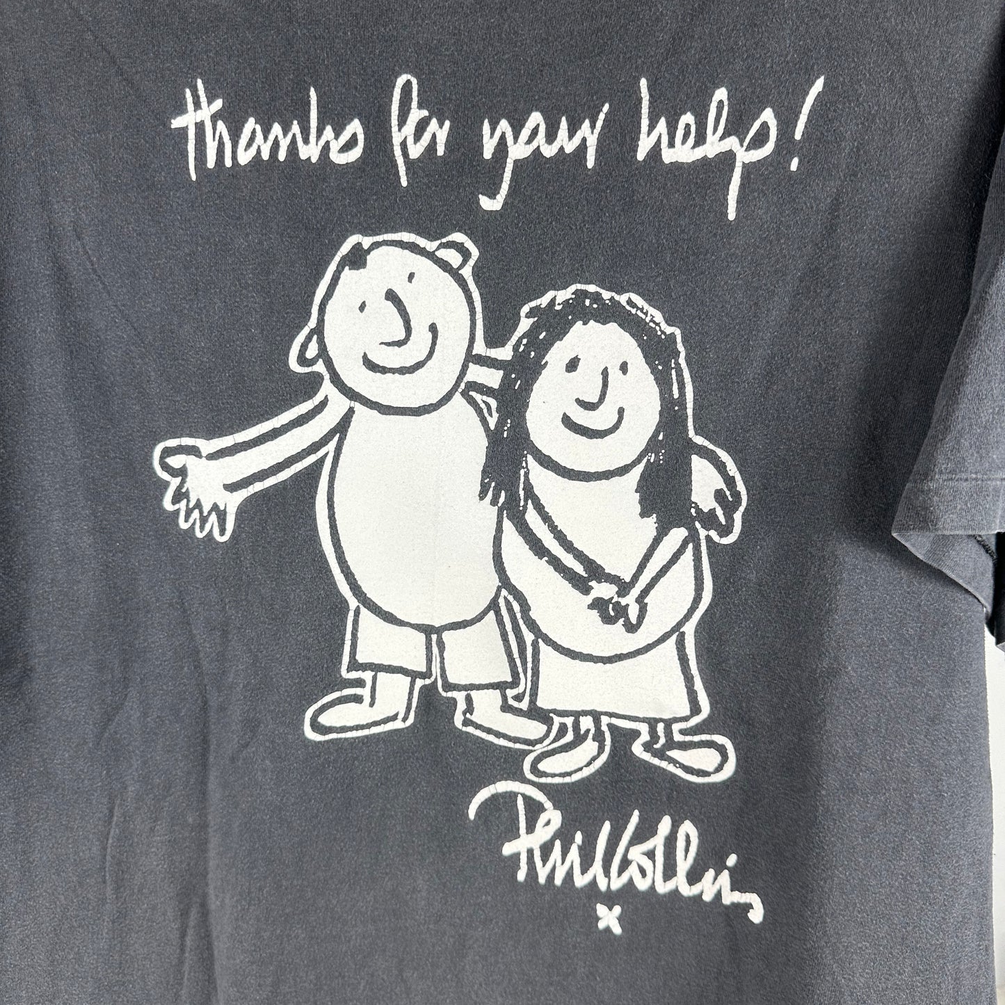 Vintage 90s Phil Collins Thanks for Your Help! Graphic Single Stitch T-shirt