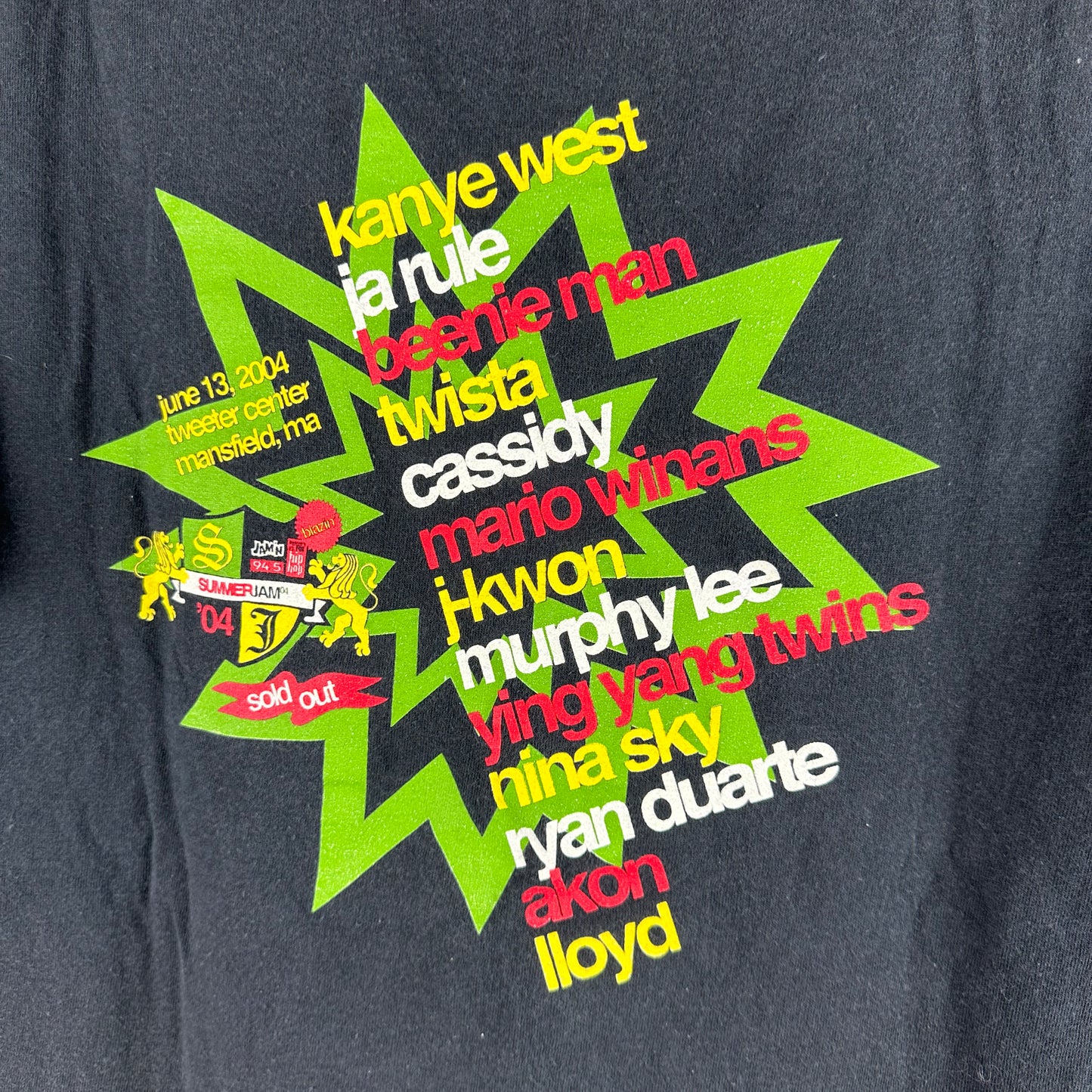 Vintage 2004 Summer Jam Kanye West Twista Ja Rule Hip Hop Concert T-shirt