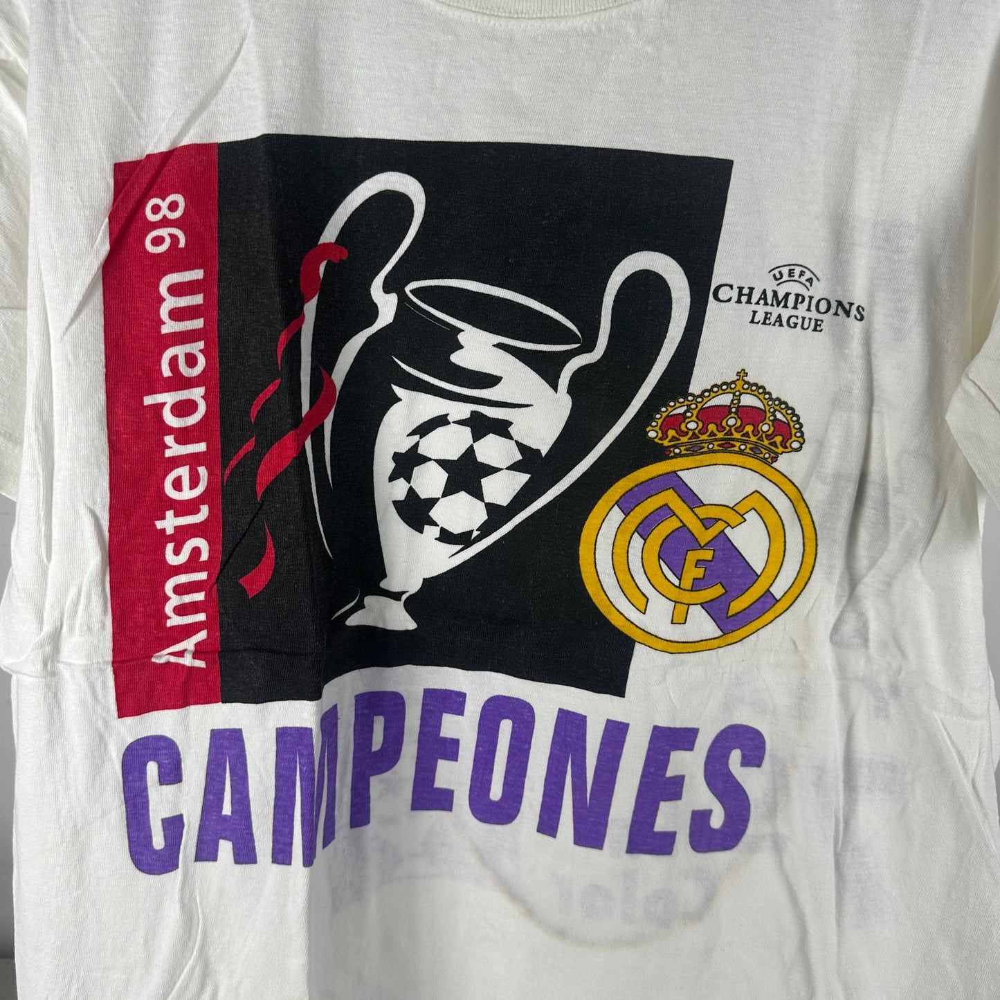 Vintage 1998 Real Madrid Campeones Champions League Champions T-shirt