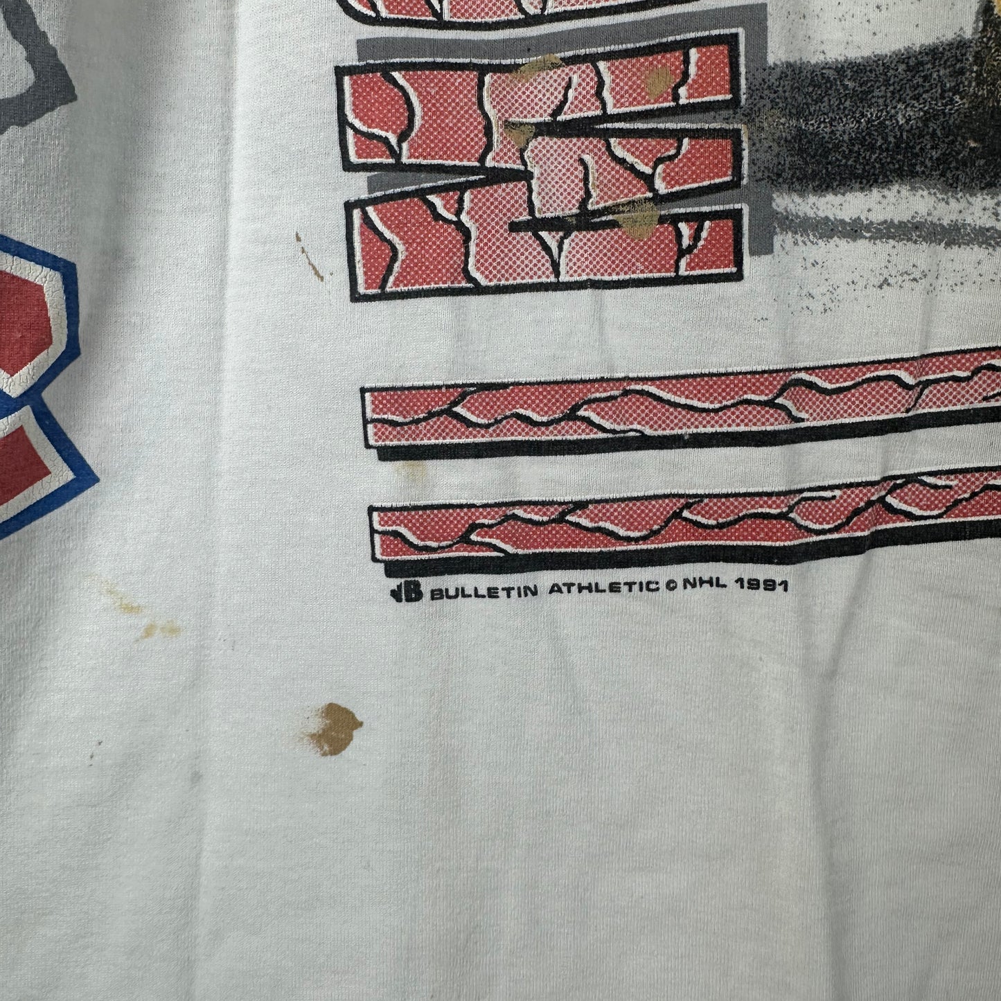 Vintage 1991 Montreal Canadiens Bulletin Athletic NHL AOP Single Stitch T-shirt