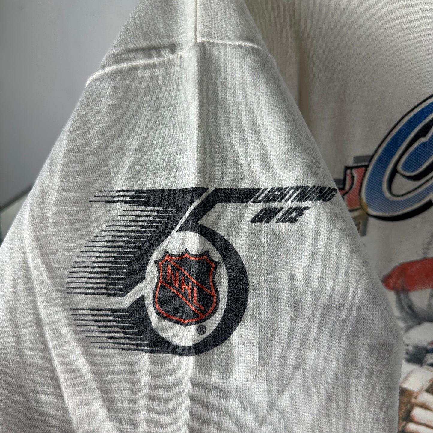 Vintage 1991 Montreal Canadiens Bulletin Athletic NHL AOP Single Stitch T-shirt