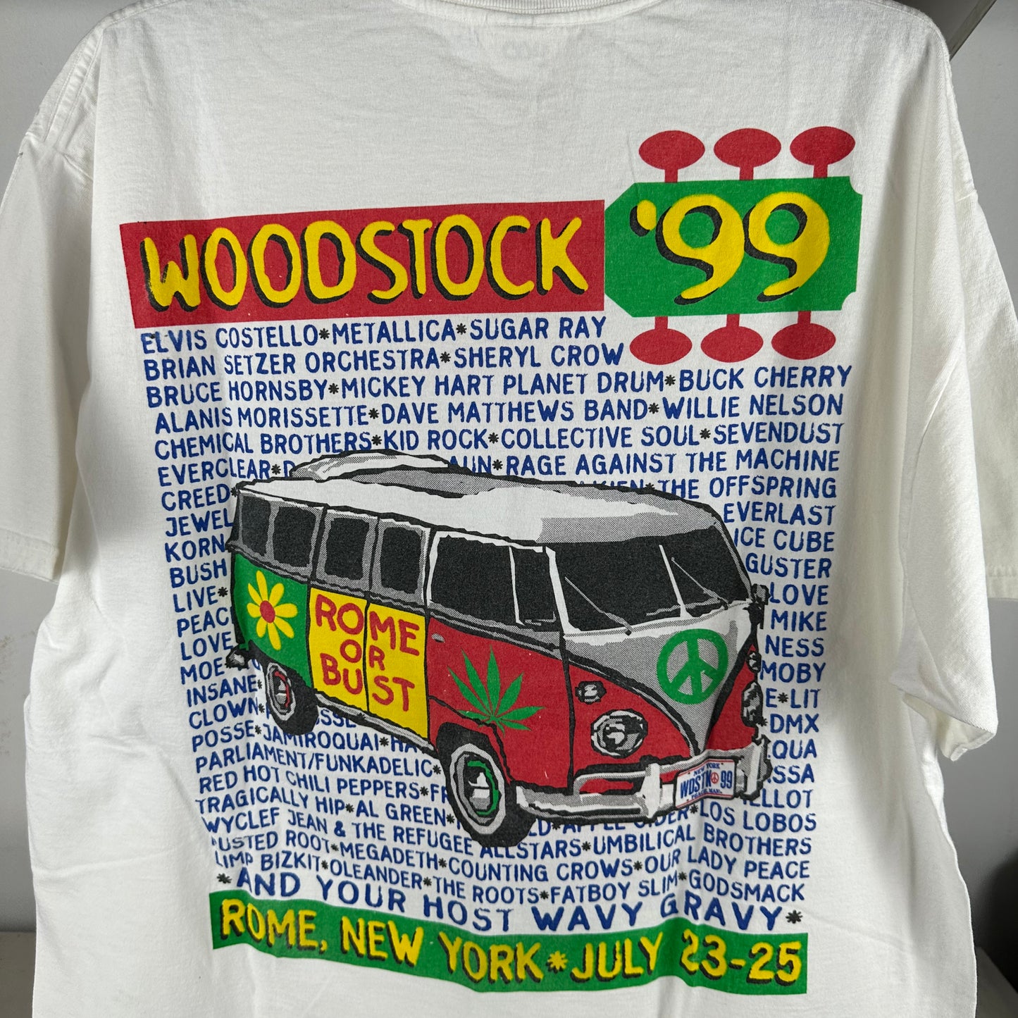 Vintage 1999 Woodstock Music Festival Metallica Ice Cube T-shirt