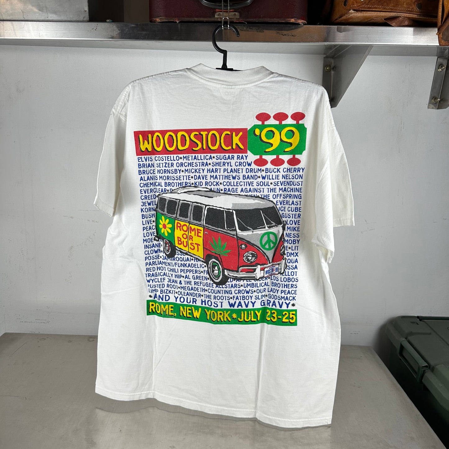Vintage 1999 Woodstock Music Festival Metallica Ice Cube T-shirt
