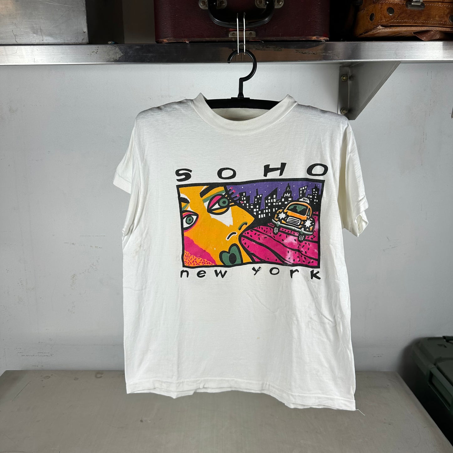 Vintage 90s New York SoHo Art Design Graphic Single Stitch T-shirt