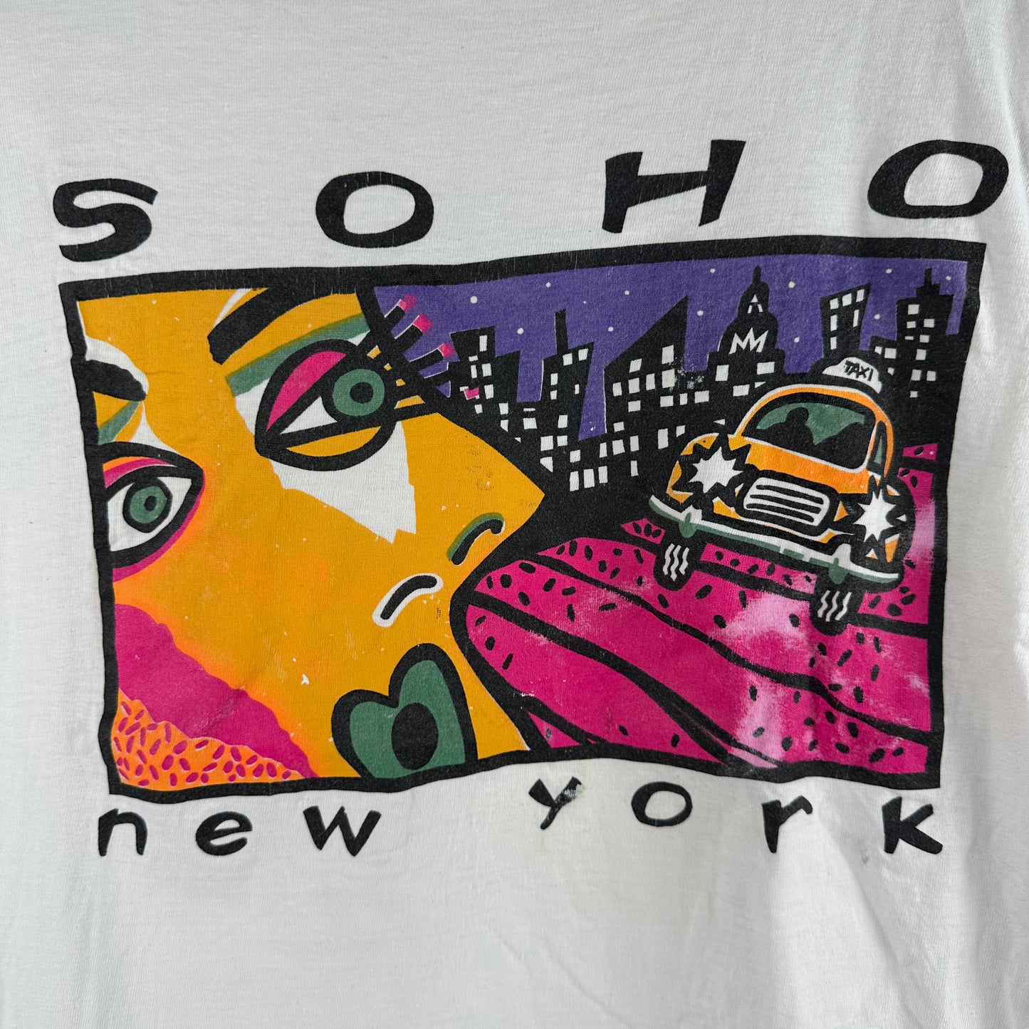 Vintage 90s New York SoHo Art Design Graphic Single Stitch T-shirt