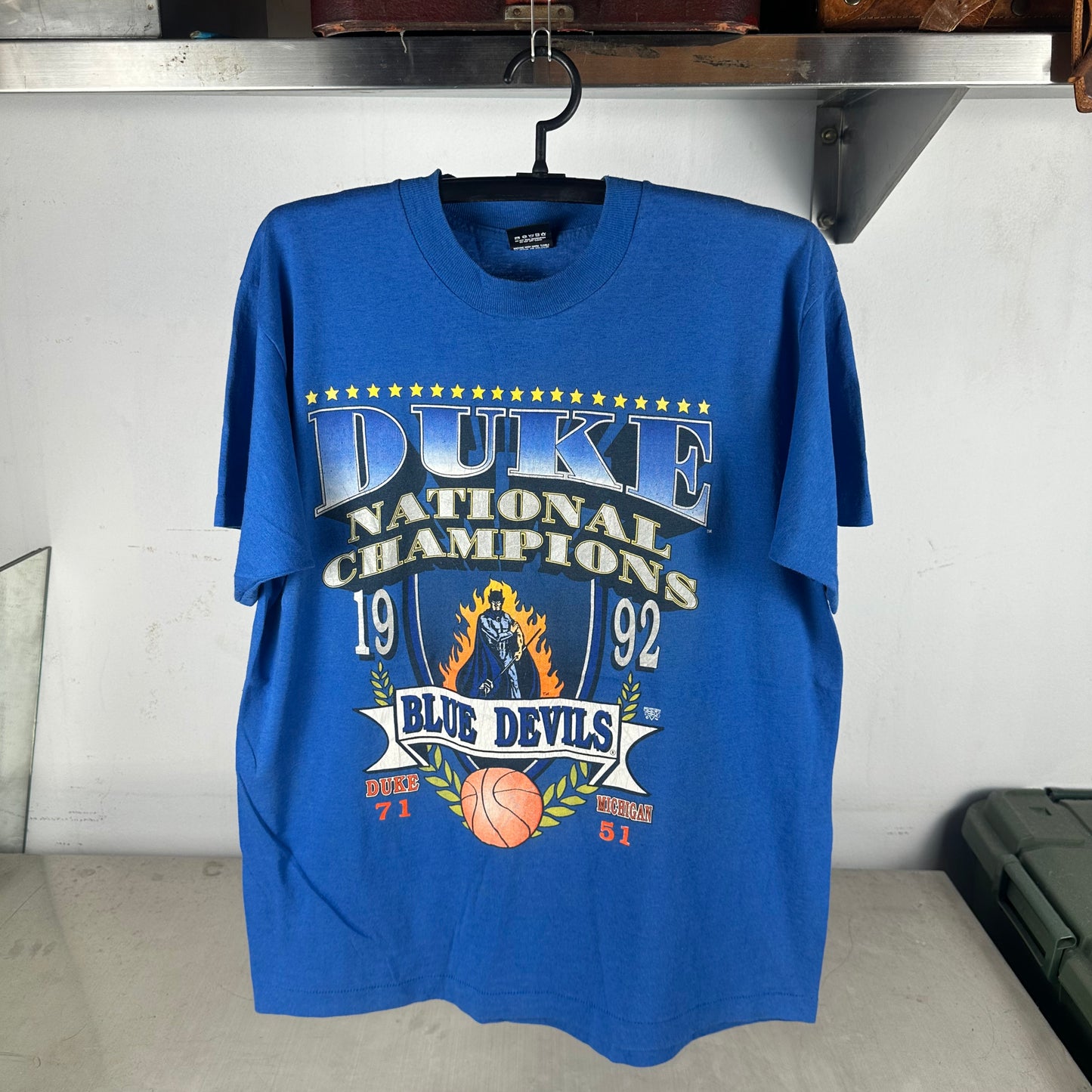 Vintage 1992 Duke Blue Devils Basketball NCAA Champions Single Stitch T-shirt