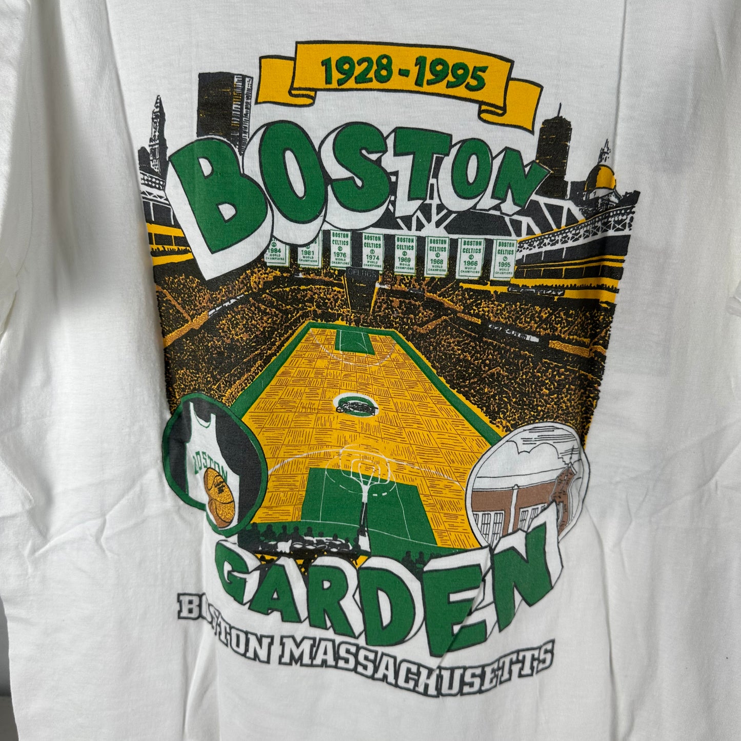 Vintage 90s Boston Celtics NBA Boston Garden Graphic Single Stitch T-shirt