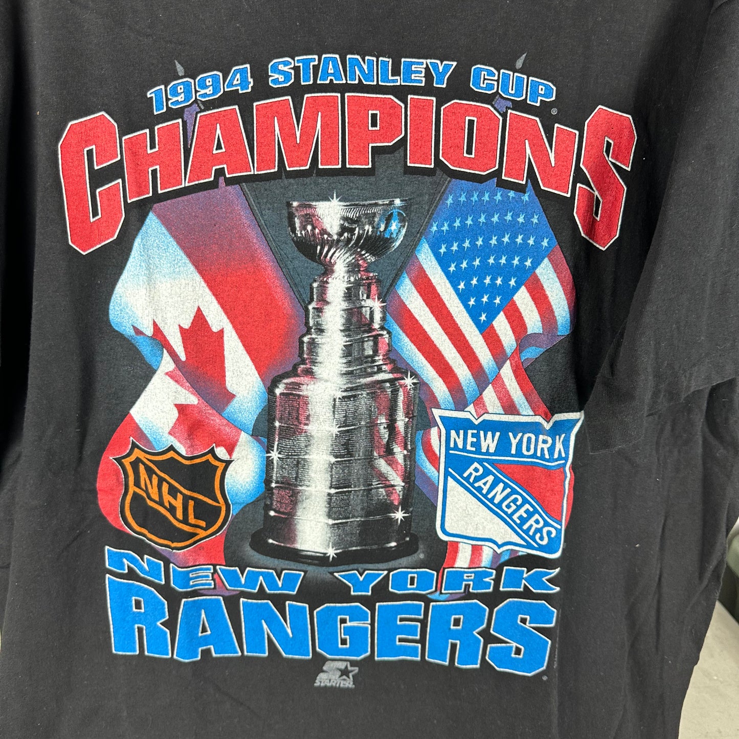 Vintage 1994 New York Rangers NHL Stanley Cup Champions Starter T-shirt