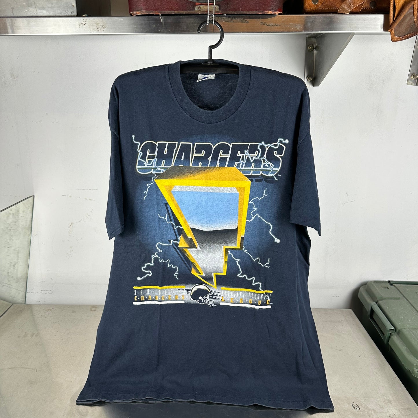 Vintage 1994 San Diego Chargers Lightning Graphic NFL Single Stitch T-shirt