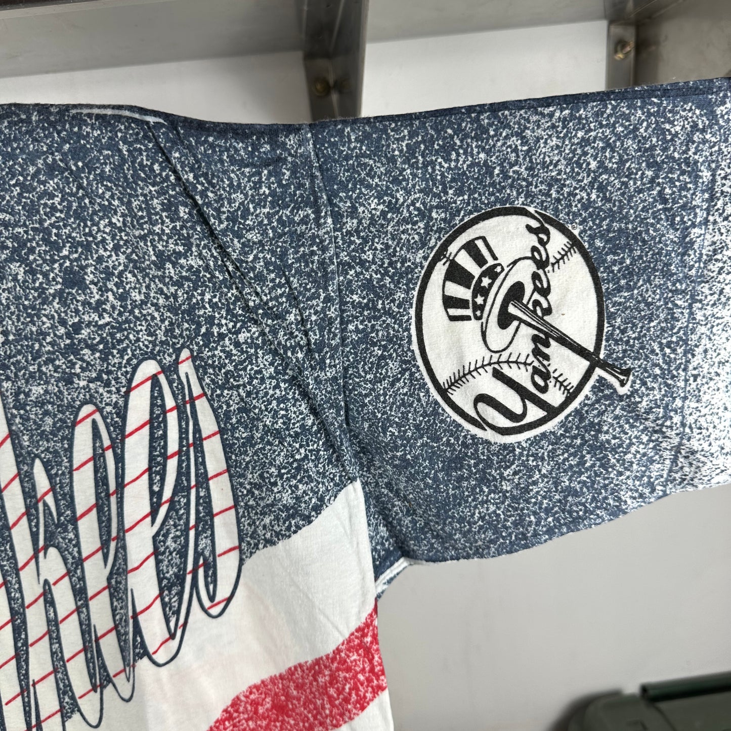 Vintage 1991 New York Yankees Baseball MLB AOP All Over Print Single Stitch T-shirt