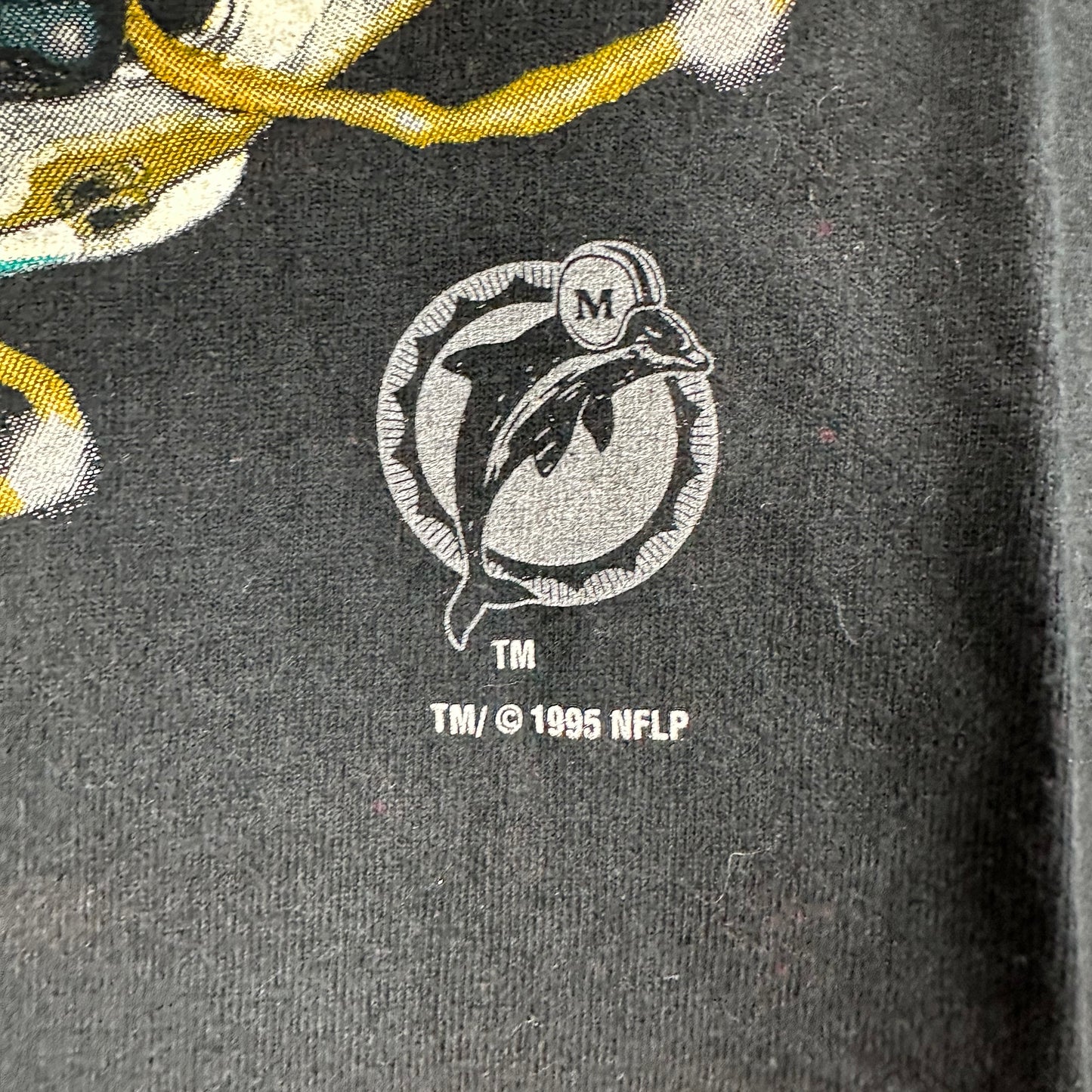 Vintage 1995 Miami Dolphins NFL Lightning Helmet Single Stitch T-shirt