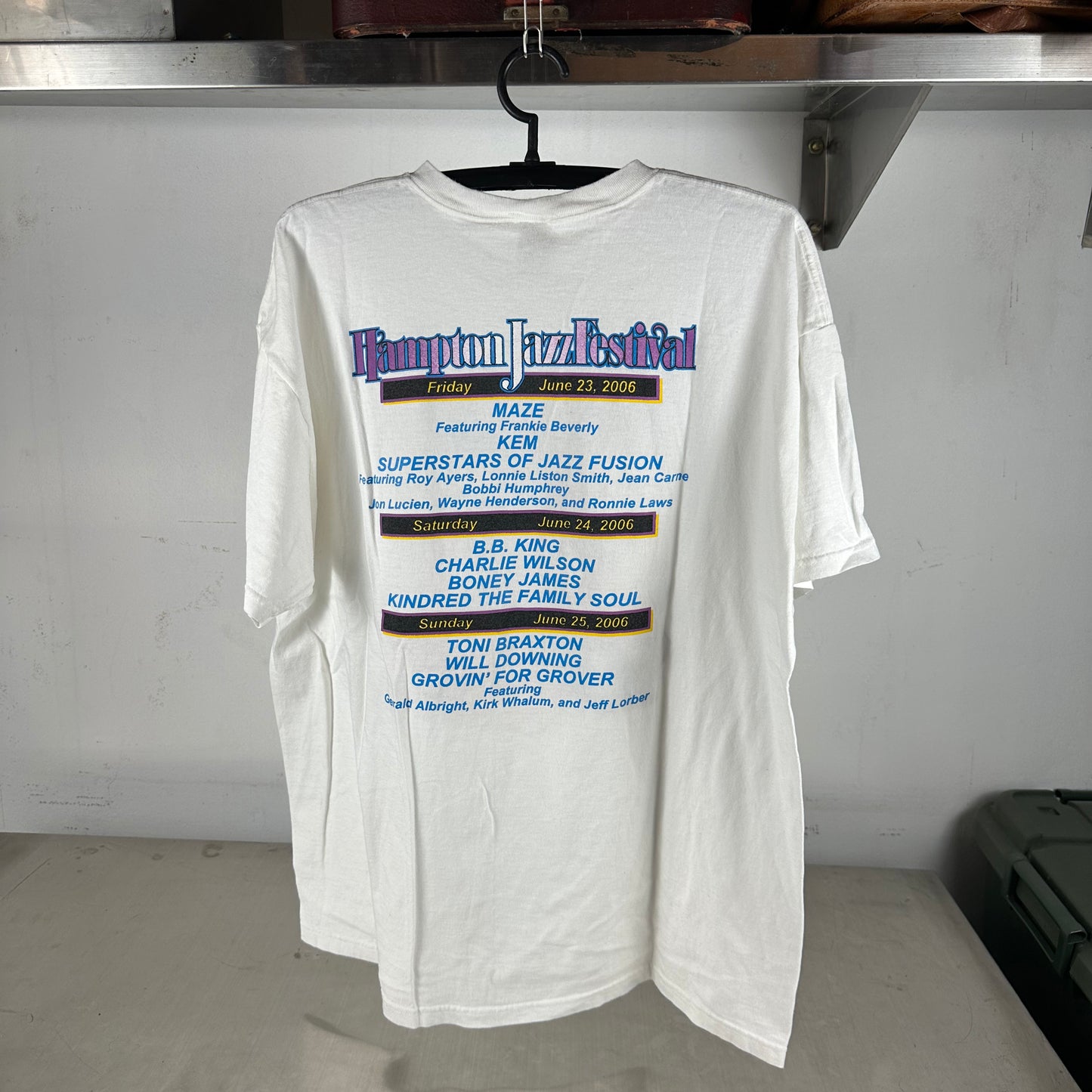 Vintage 2006 Hampton Jazz Festival BB King Charlie Wilson Maze T-shirt