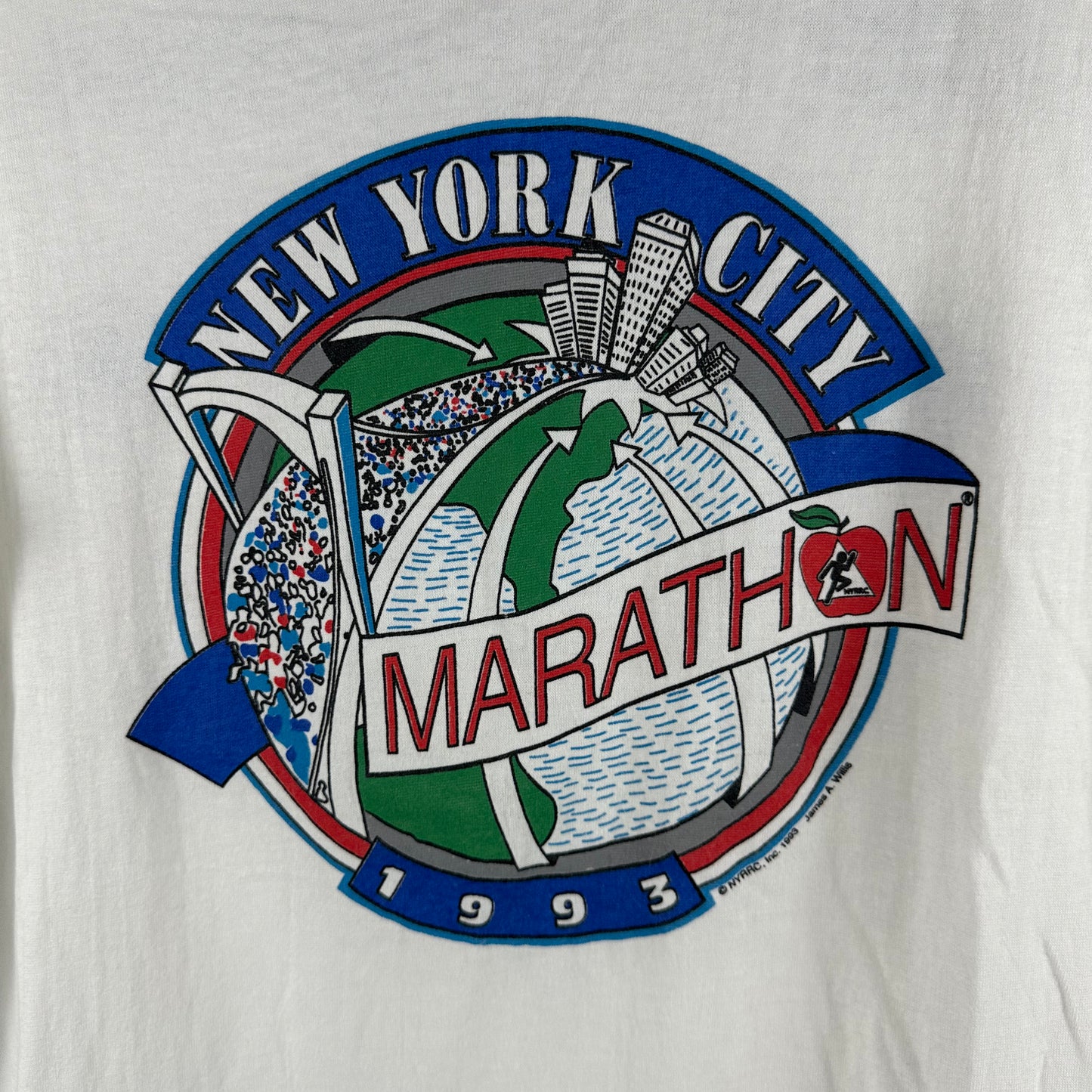 Vintage 1993 NYRR New York City Marathon Running Single Stitch T-shirt