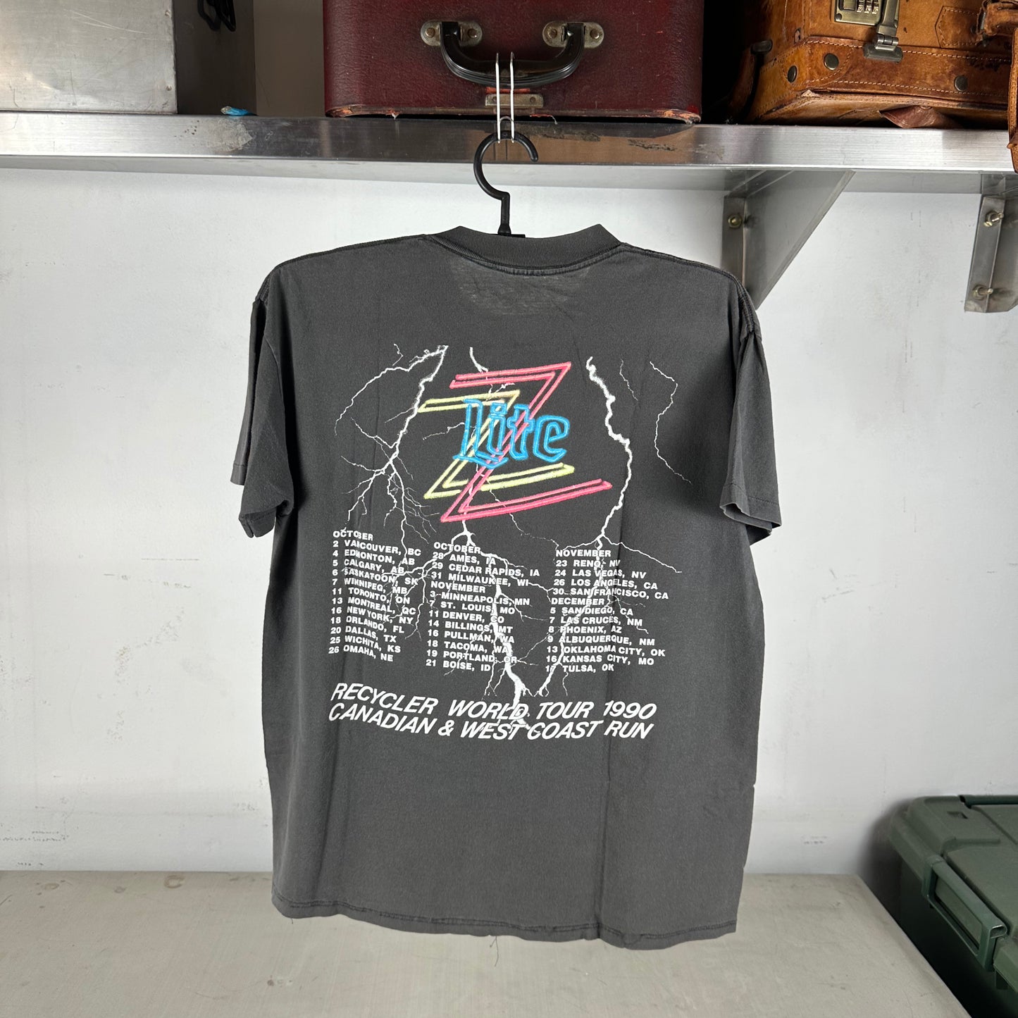Vintage 1990 ZZ Top Recycler Tour Concert Rock Band Single Stitch T-shirt