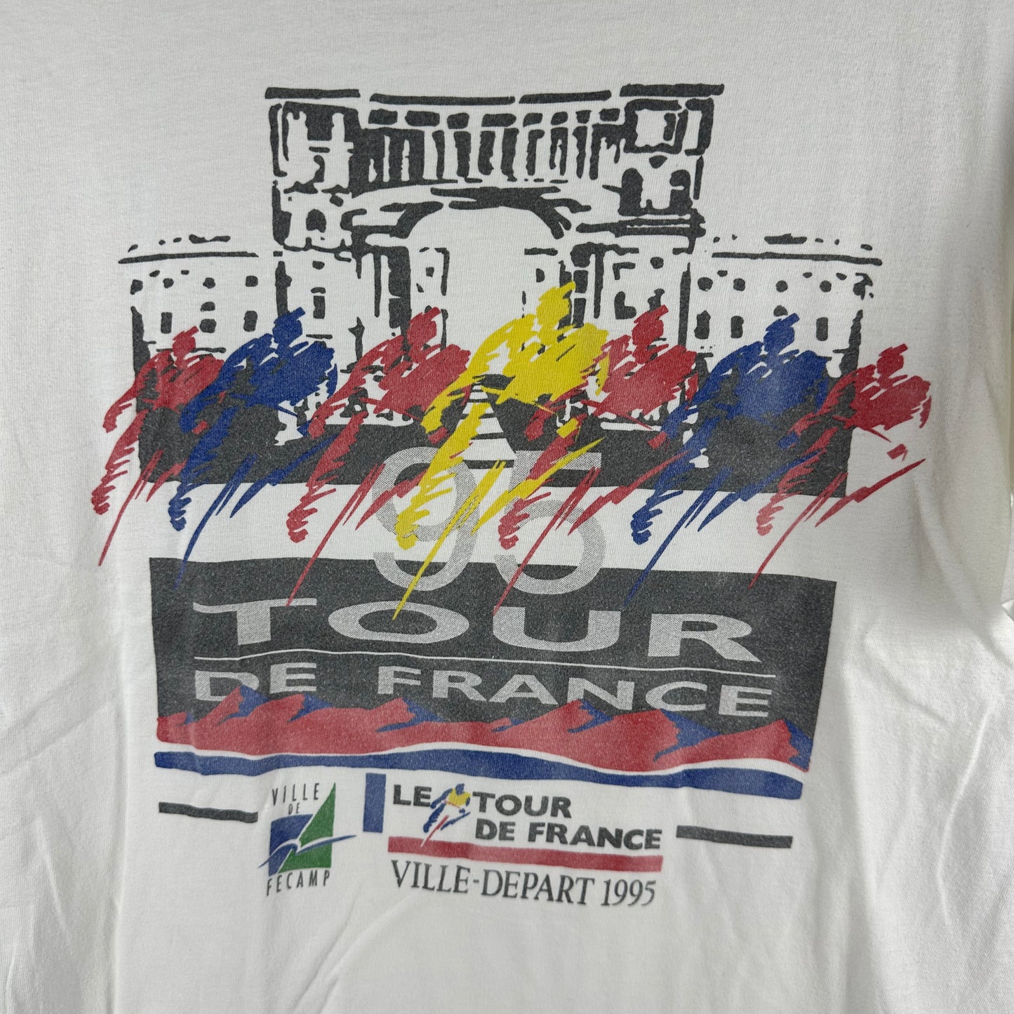 Vintage 1995 Tour De France Cycling Race Graphic Promo T-shirt