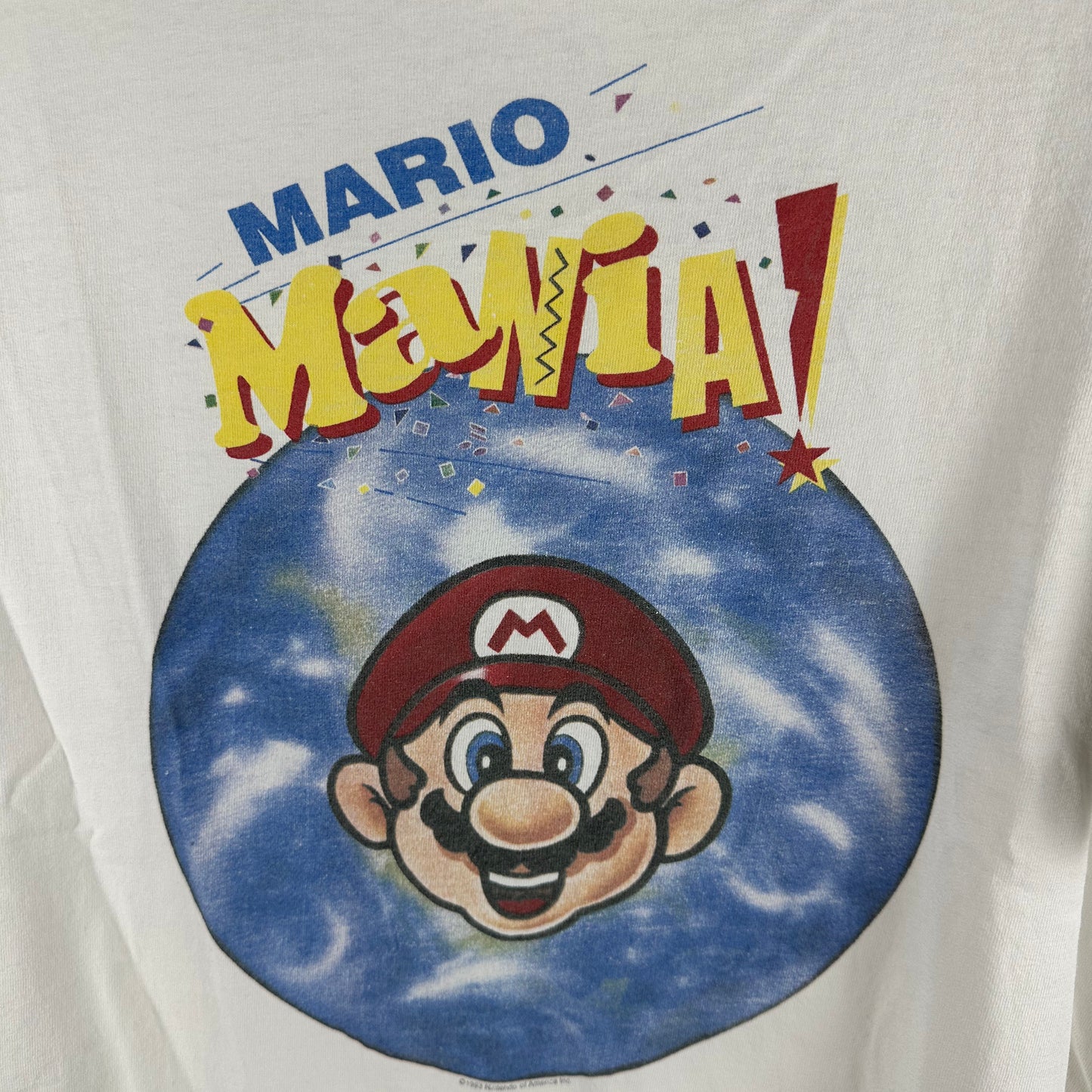 Vintage 1993 Nintendo Mario Mania! Video Game Promo Single Stitch T-shirt