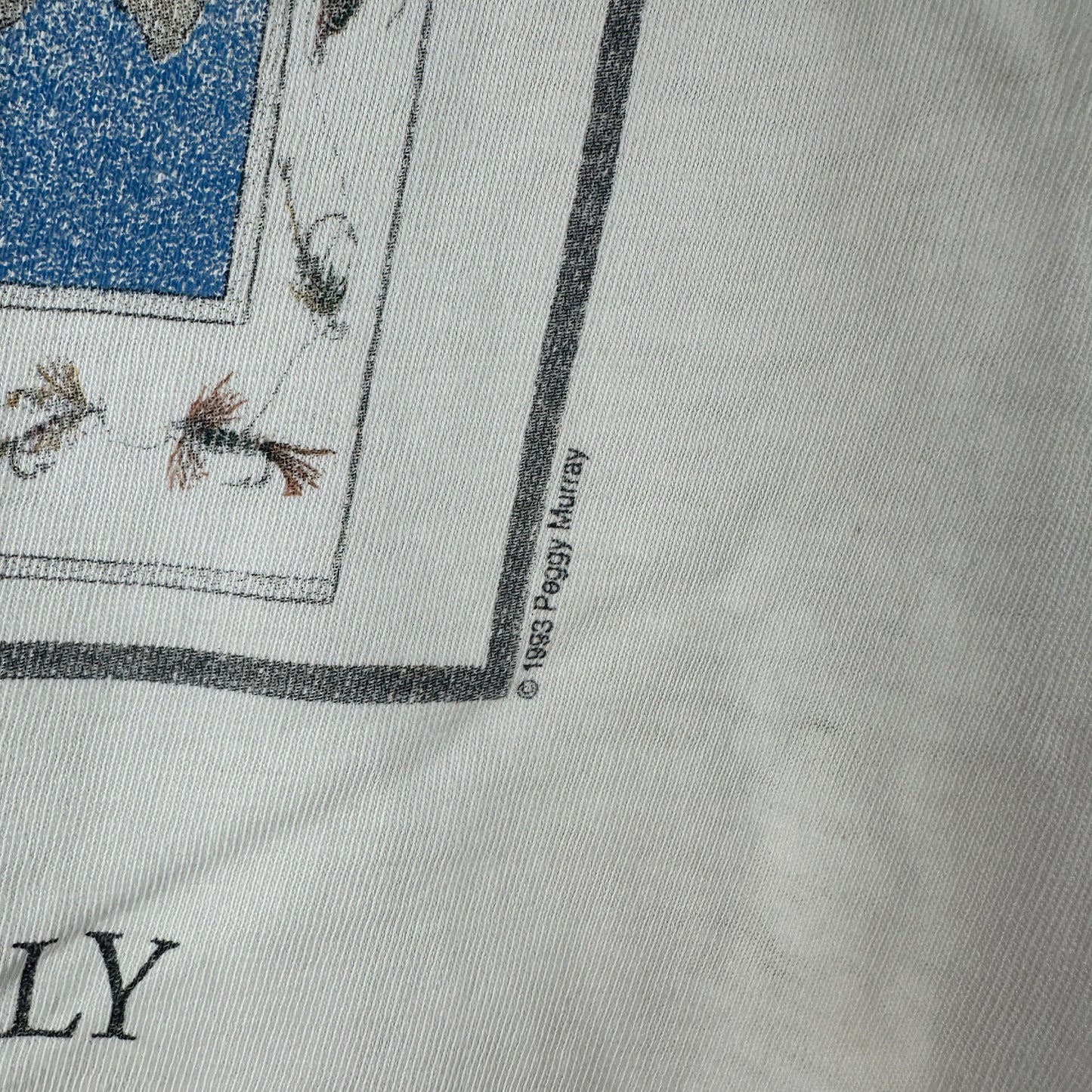 Vintage 1993 Peggy Murray The Way to a Man's Heart is Through His Fly Fishing T-shirt
