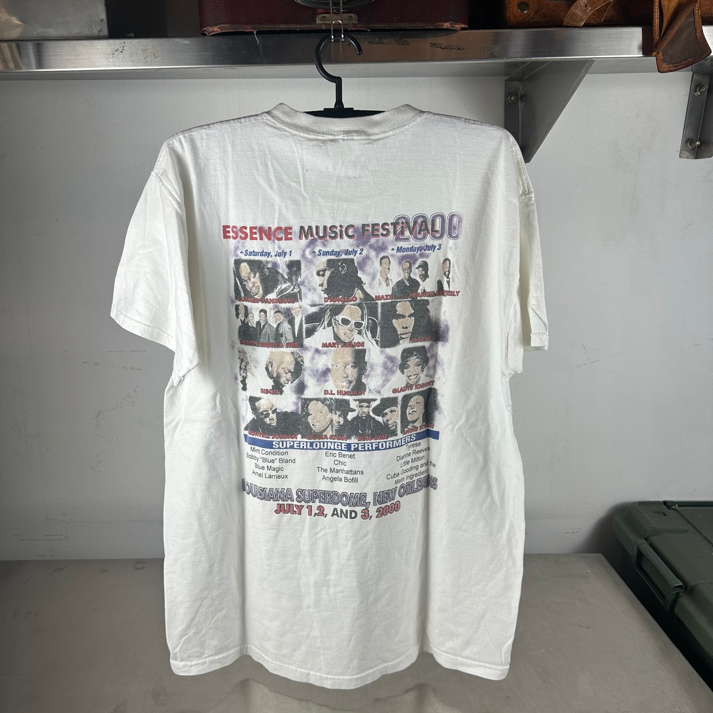 Vintage 2000 D' Angelo Luther Vandross Run-DMC Essence Music Festival T-shirt