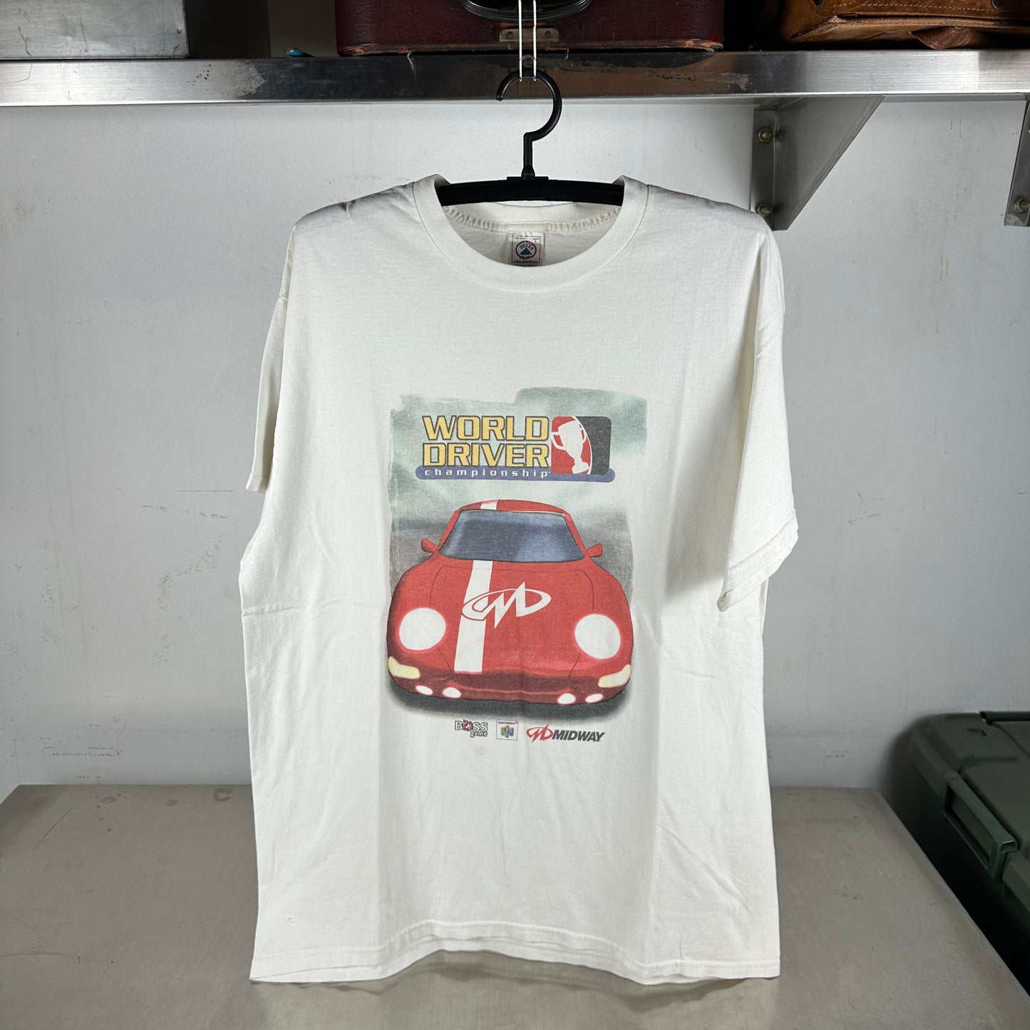 Vintage 1999 World Driver Championship Nintendo 64 Video Game Promo T-shirt