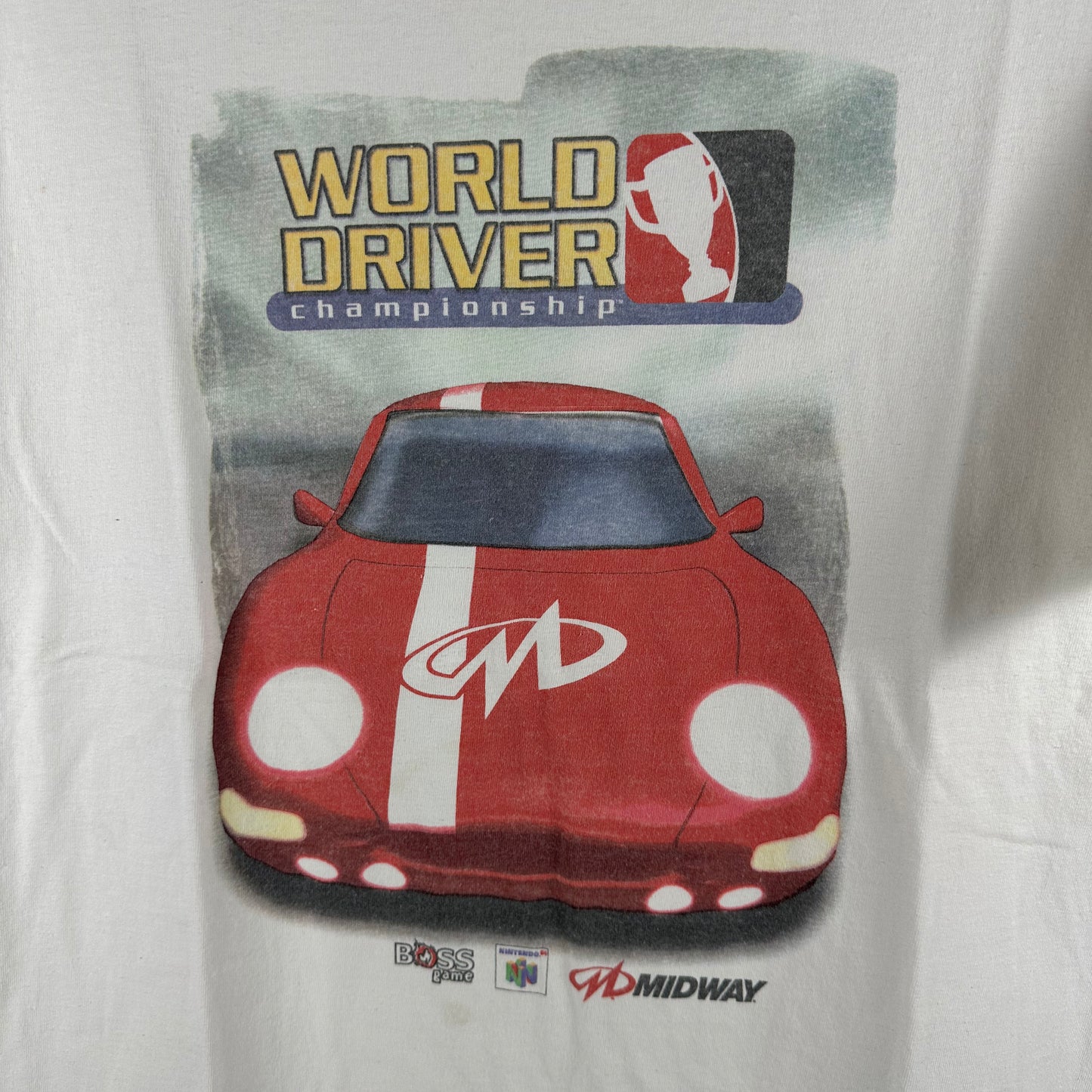 Vintage 1999 World Driver Championship Nintendo 64 Video Game Promo T-shirt
