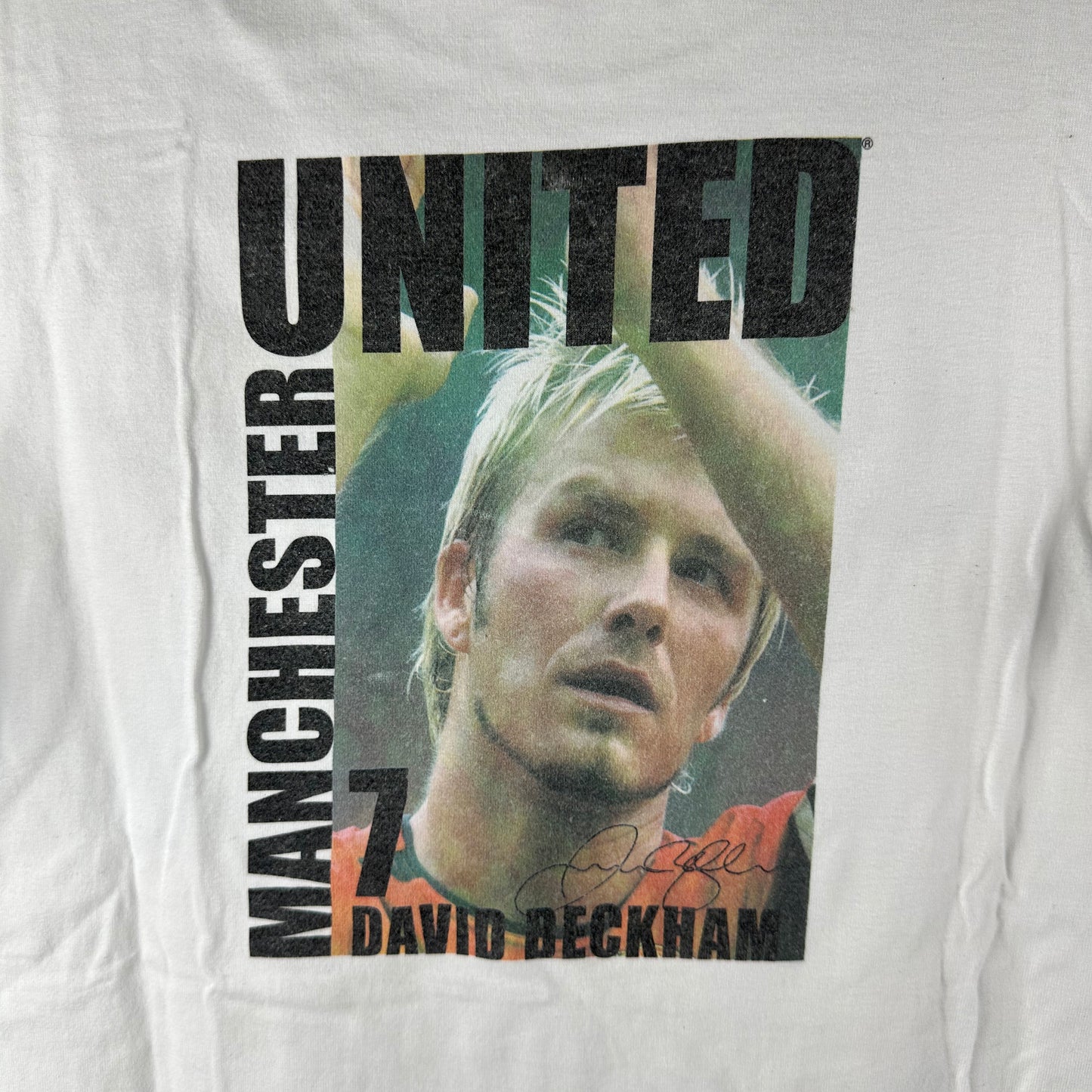 Vintage 2000s David Beckham Manchester United Soccer Graphic T-shirt