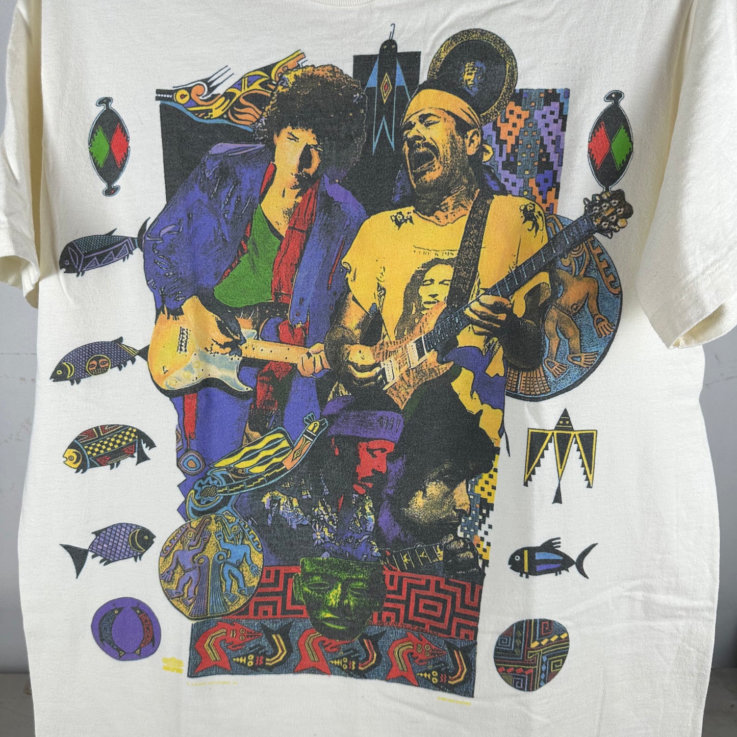 Vintage 1993 Bob Dylan & Carlos Santana Tour Concert Single Stitch T-shirt