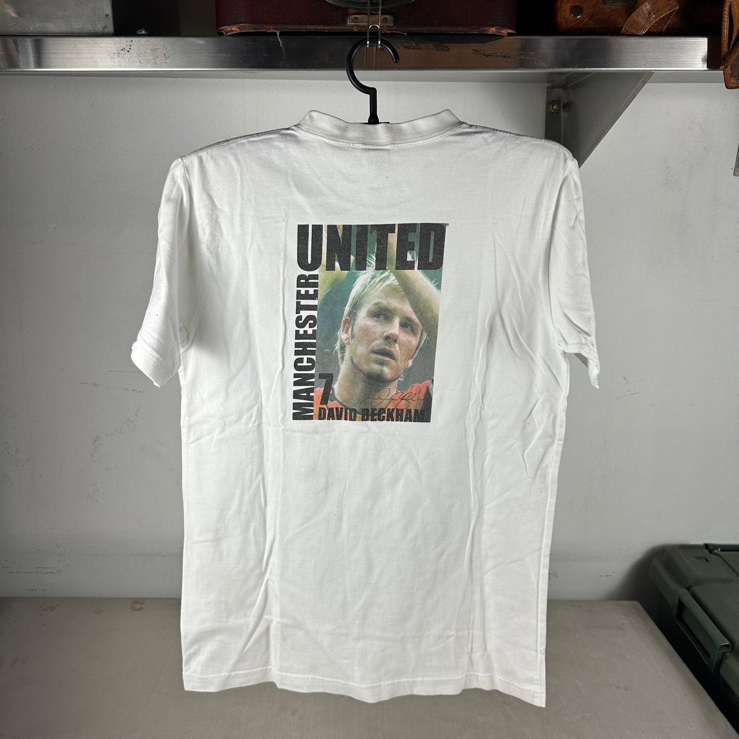 Vintage 2000s David Beckham Manchester United Soccer Graphic T-shirt