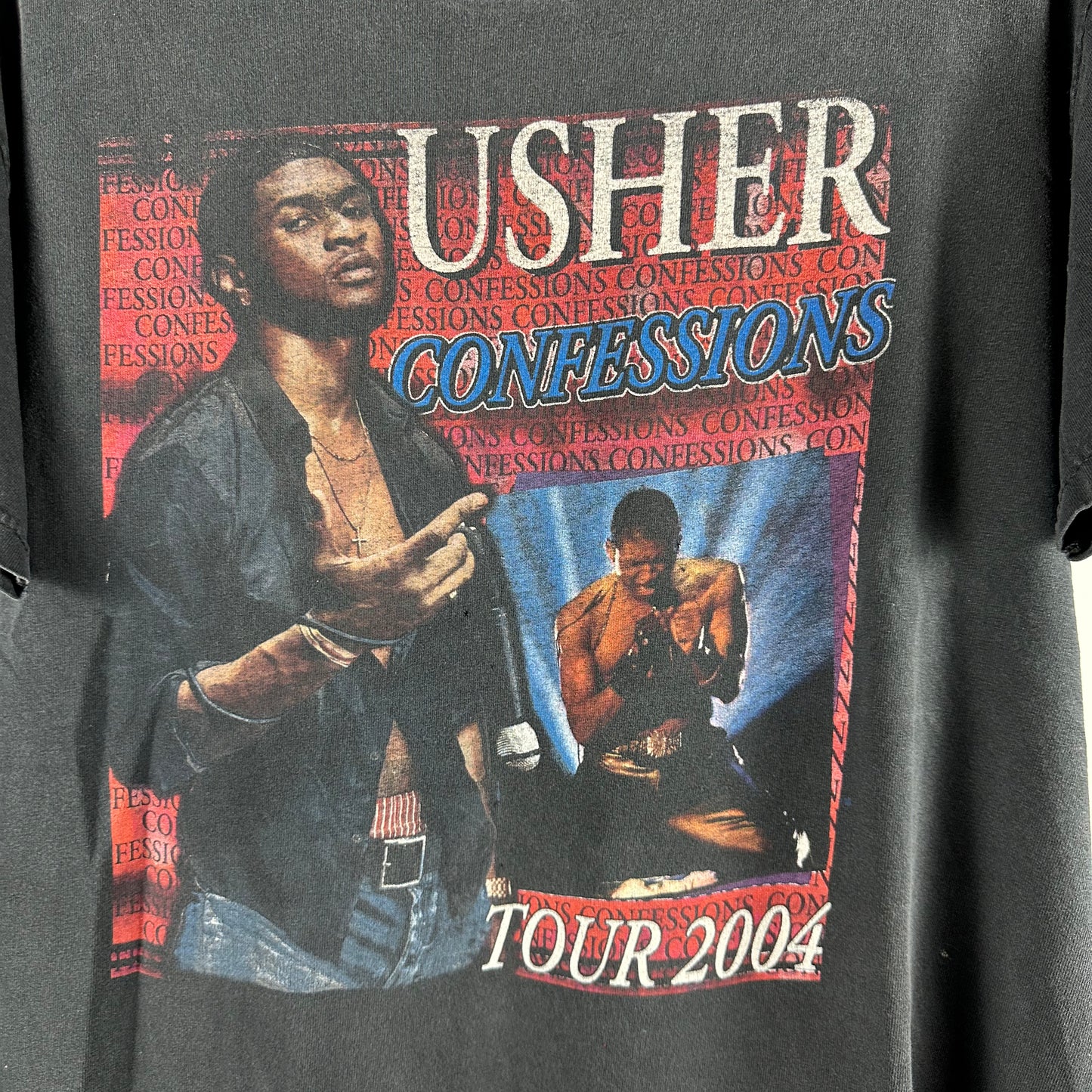 Vintage 2004 Usher Kanye West Confessions Tour Concert T-shirt