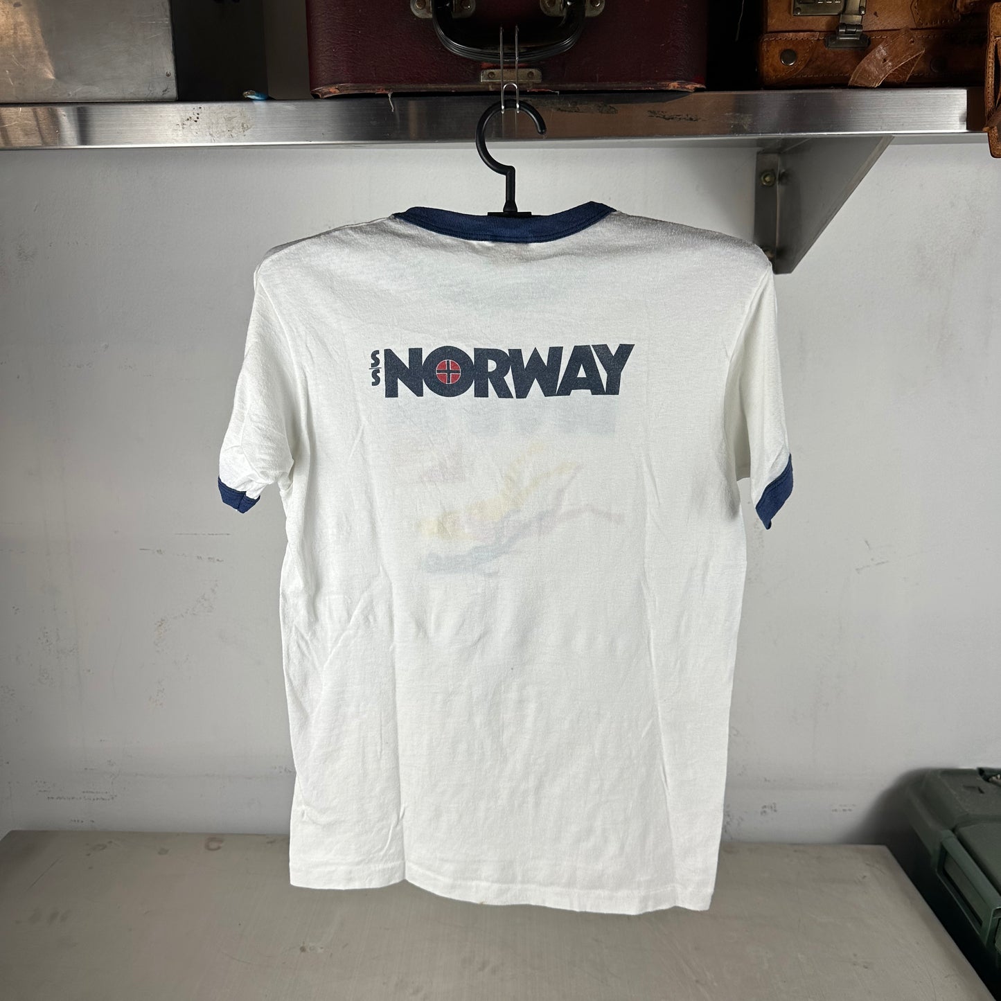Vintage 80s Dive In Double Sided Graphic Single Stitch Ringer T-shirt