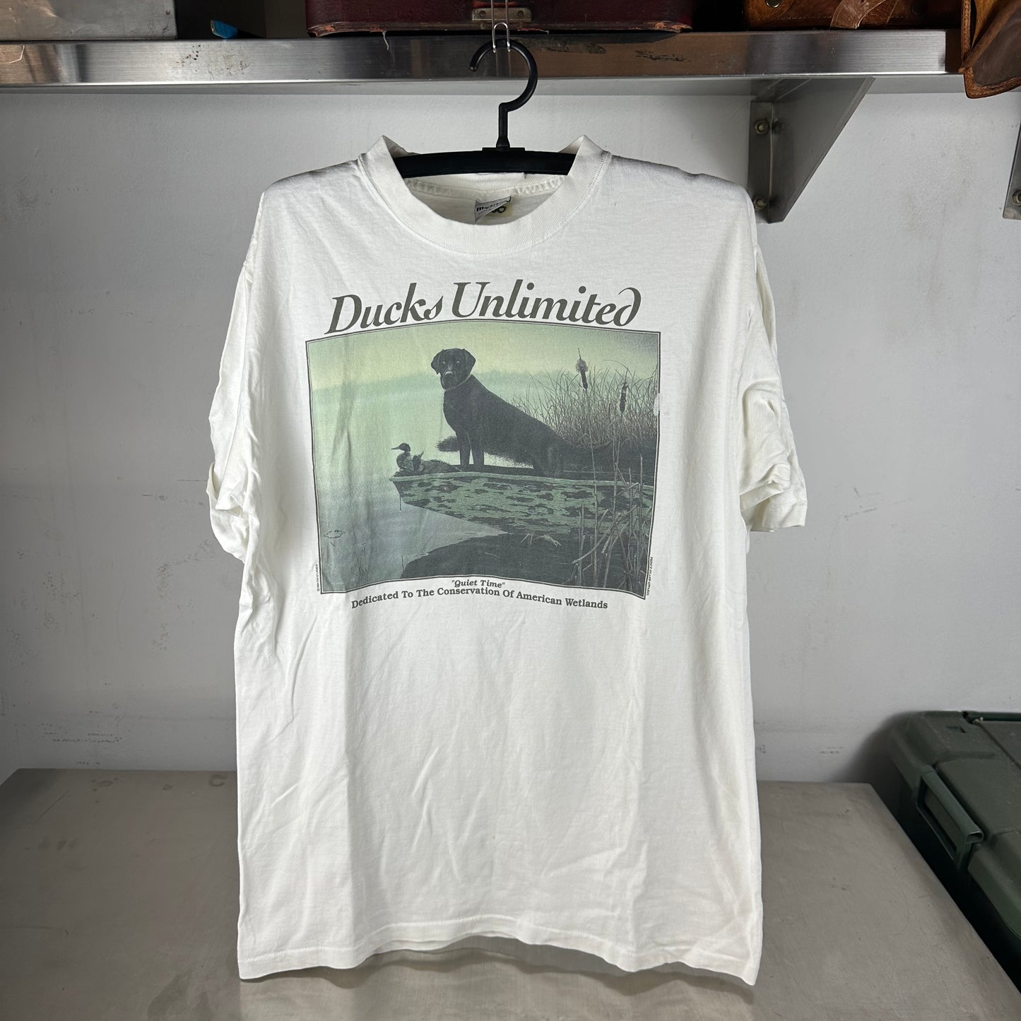 Vintage 1994 Ducks Unlimited Quiet Time Graphic Single Stitch T-shirt