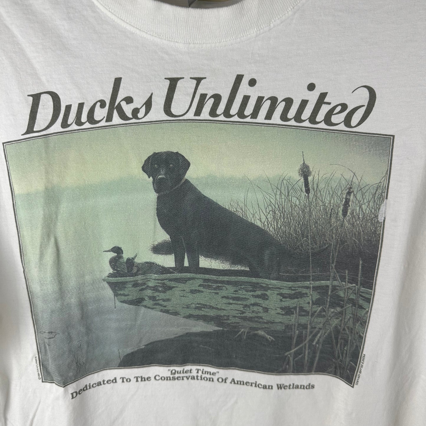 Vintage 1994 Ducks Unlimited Quiet Time Graphic Single Stitch T-shirt