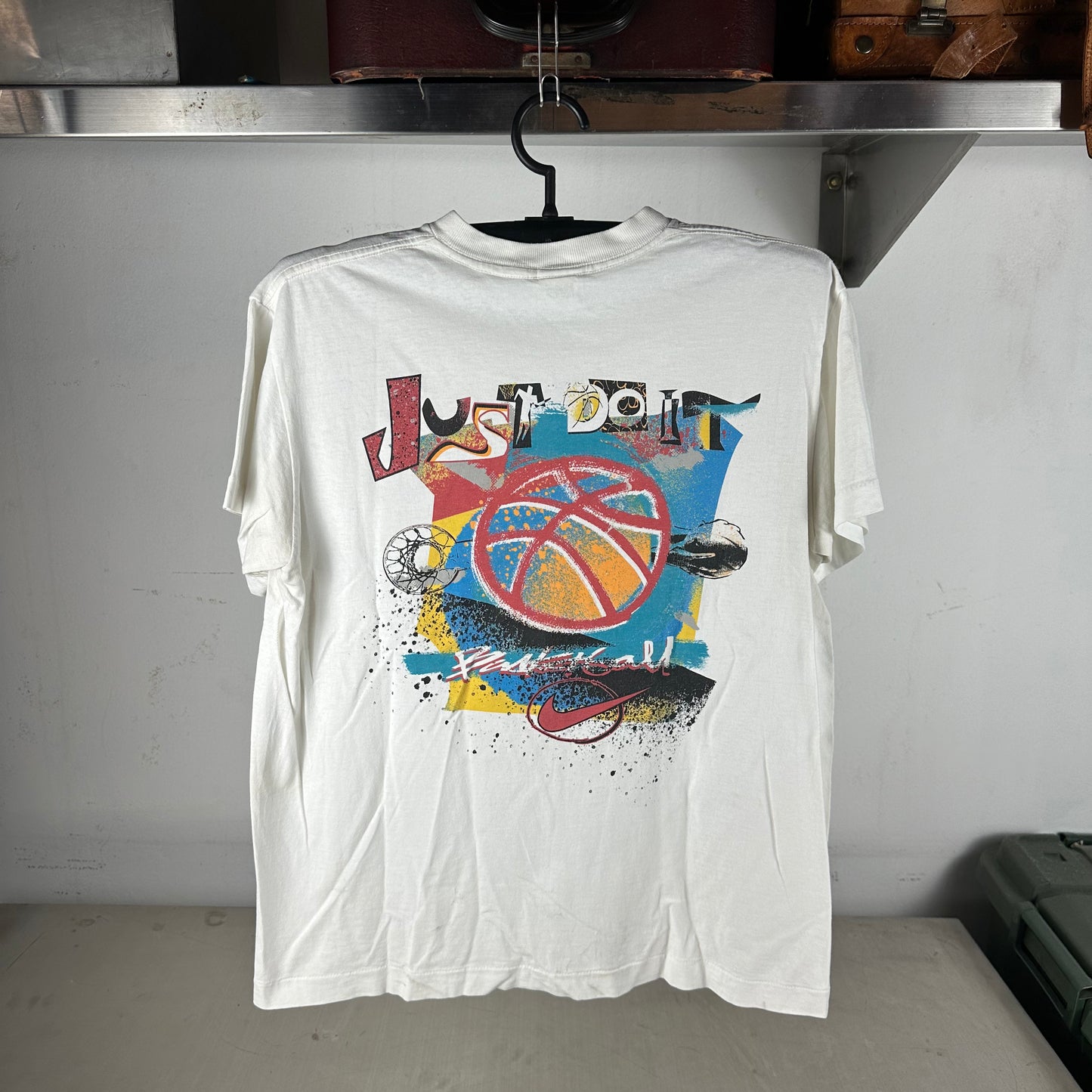 Vintage 90s Nike Basketball Just Do It Slogan Promo Single Stitch T-shirt