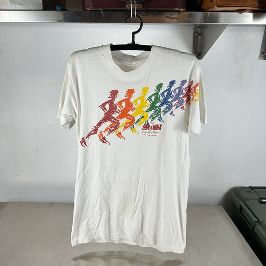 Vintage 1988 Run Walk County Classic Running Graphic Single Stitch T-shirt