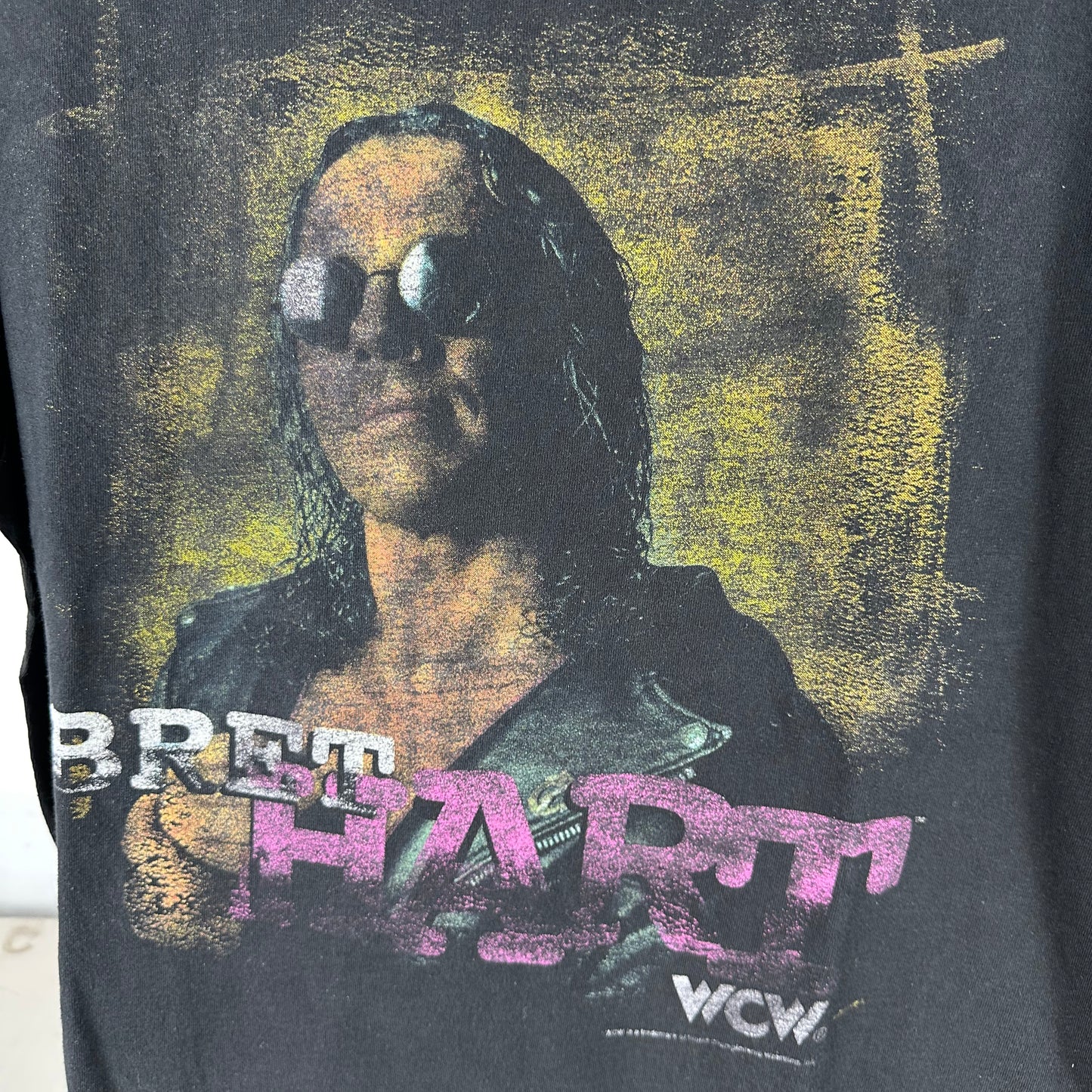 Vintage 90s Bret Hart WCW WWF Wrestling Graphic T-shirt