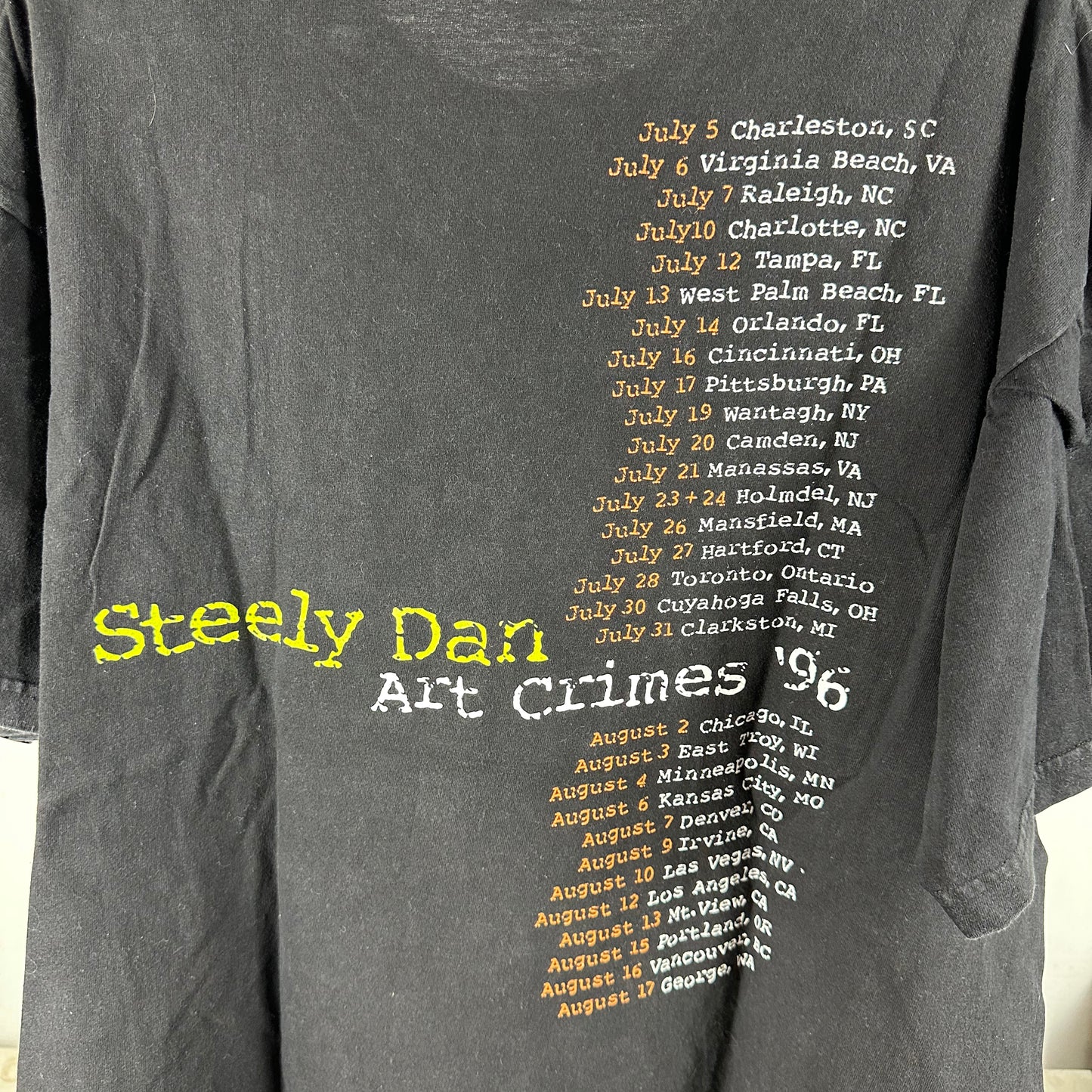 Vintage 1996 Steely Dan Art Crimes Tour Concert Rock Band T-shirt