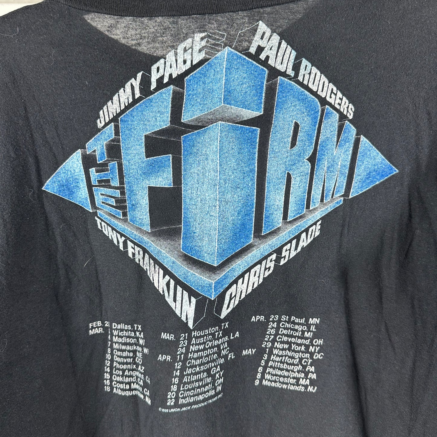 Vintage 1985 Jimmy Page Paul Rogers The Firm Tour Single Stitch T-shirt