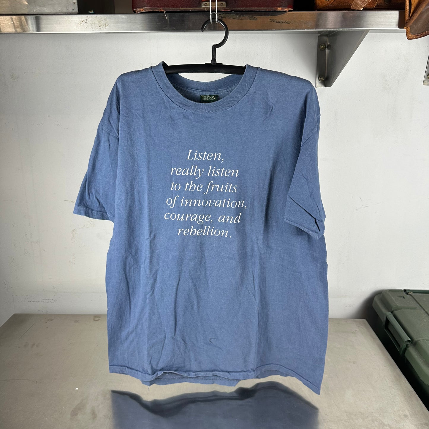 Vintage 90s Hear Music Innovation, Courage, and Rebellion Typography Single Stitch T-shirt
