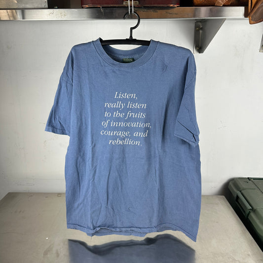 Vintage 90s Hear Music Innovation, Courage, and Rebellion Typography Single Stitch T-shirt