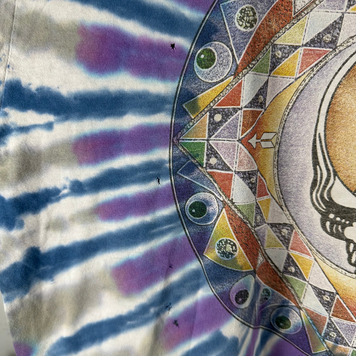 Vintage 90s Grateful Dead Skull Rock Band Tie-dye Single Stitch Distressed &nbsp;T-shirt