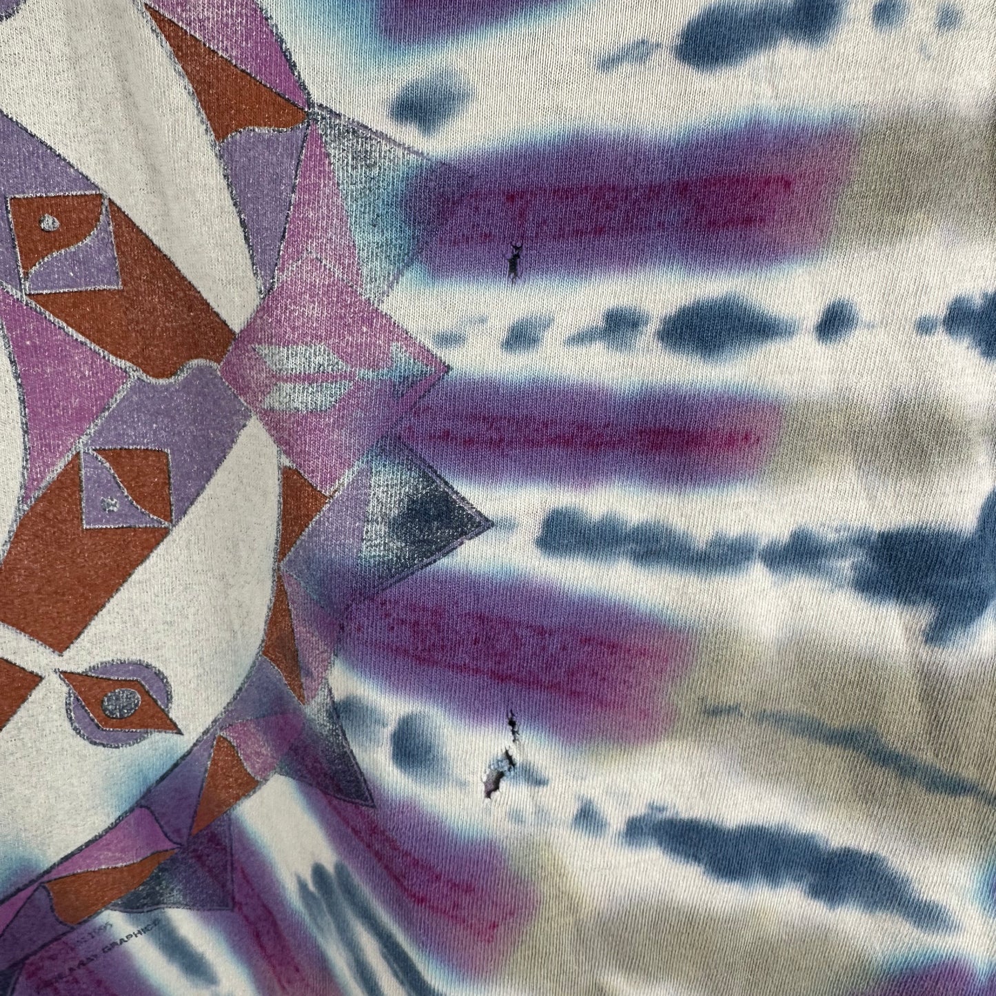 Vintage 90s Grateful Dead Skull Rock Band Tie-dye Single Stitch Distressed &nbsp;T-shirt