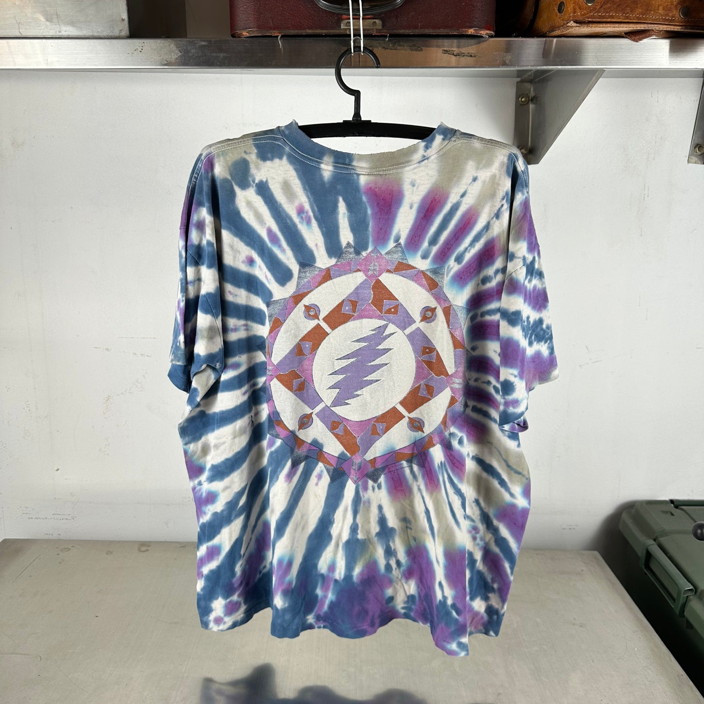 Vintage 90s Grateful Dead Skull Rock Band Tie-dye Single Stitch Distressed &nbsp;T-shirt