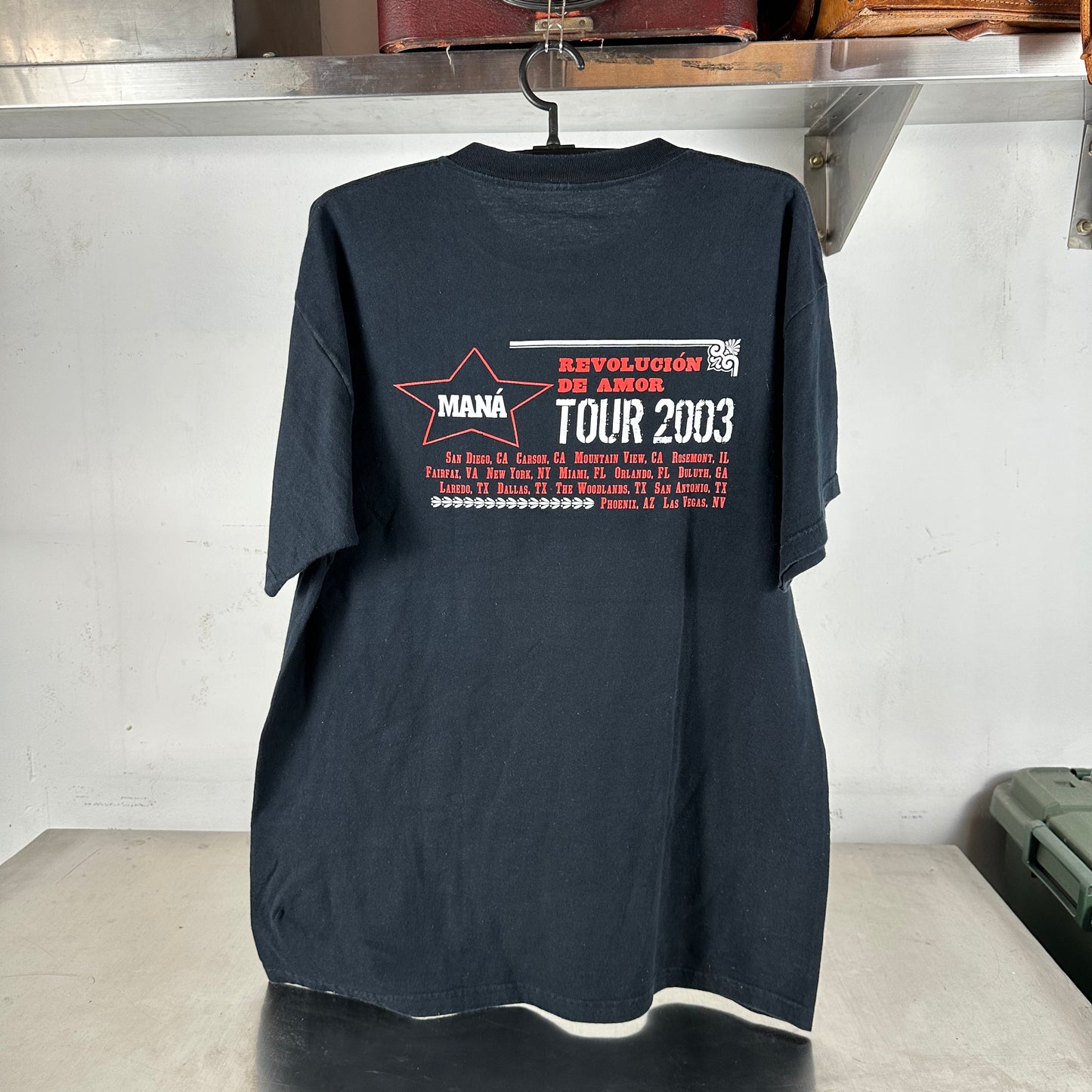 Vintage 2003 Mana Revolucion De Amor Tour Mexican Pop Band Concert T-shirt