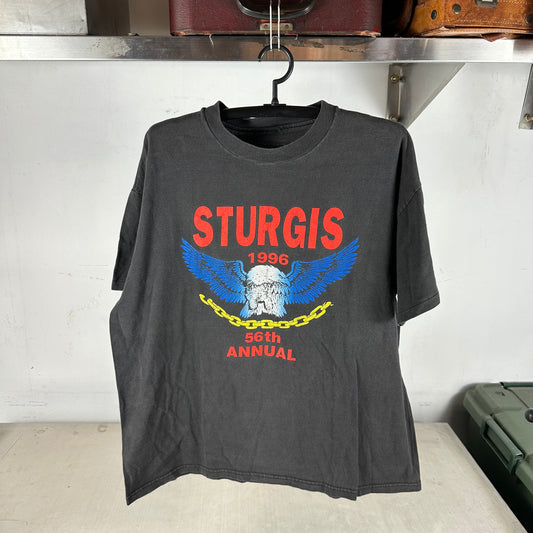 Vintage 1996 Sturgis Motorcycles Black Hills Rally Double Sided Graphic T-shirt