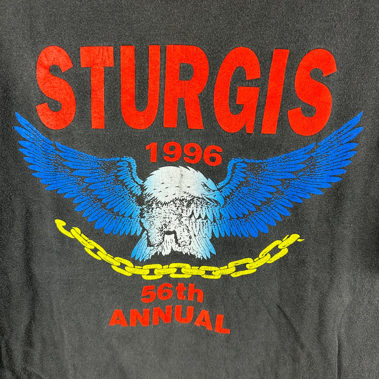 Vintage 1996 Sturgis Motorcycles Black Hills Rally Double Sided Graphic T-shirt