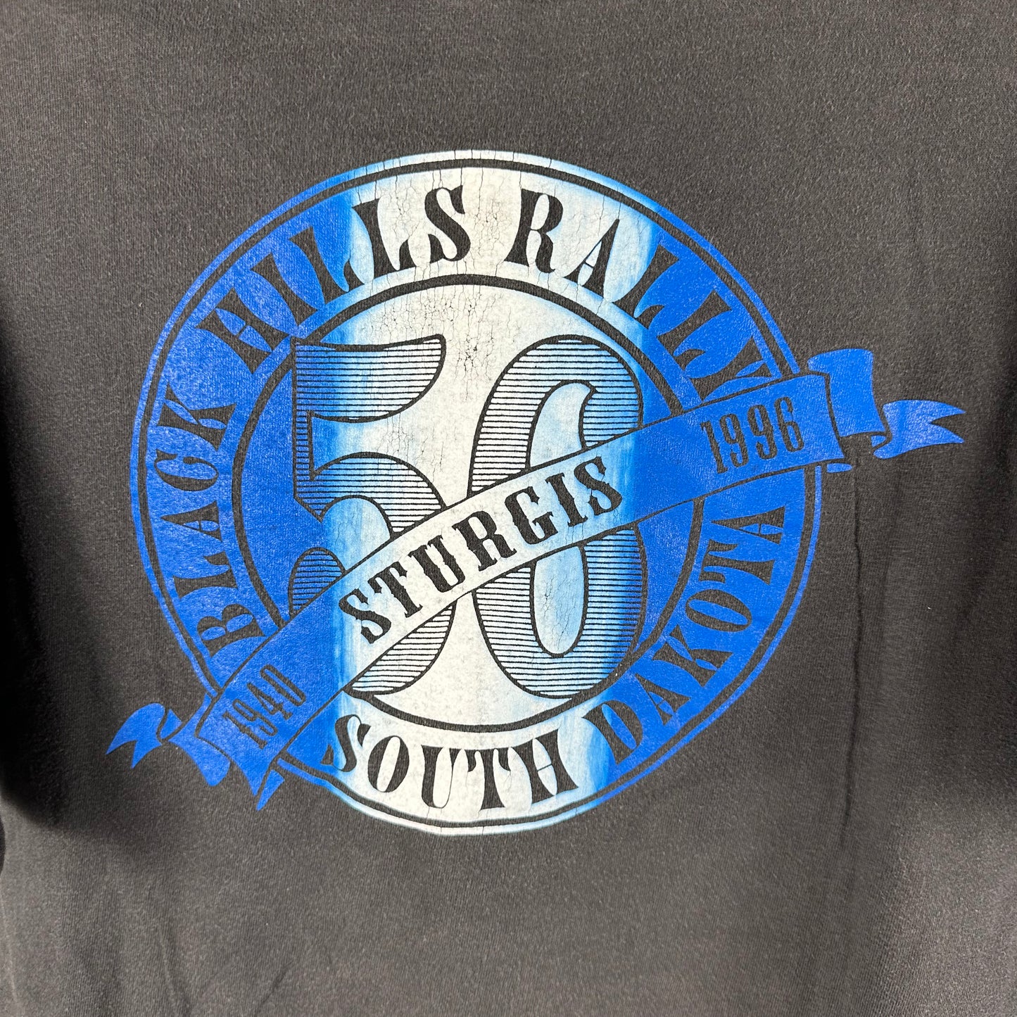 Vintage 1996 Sturgis Motorcycles Black Hills Rally Double Sided Graphic T-shirt