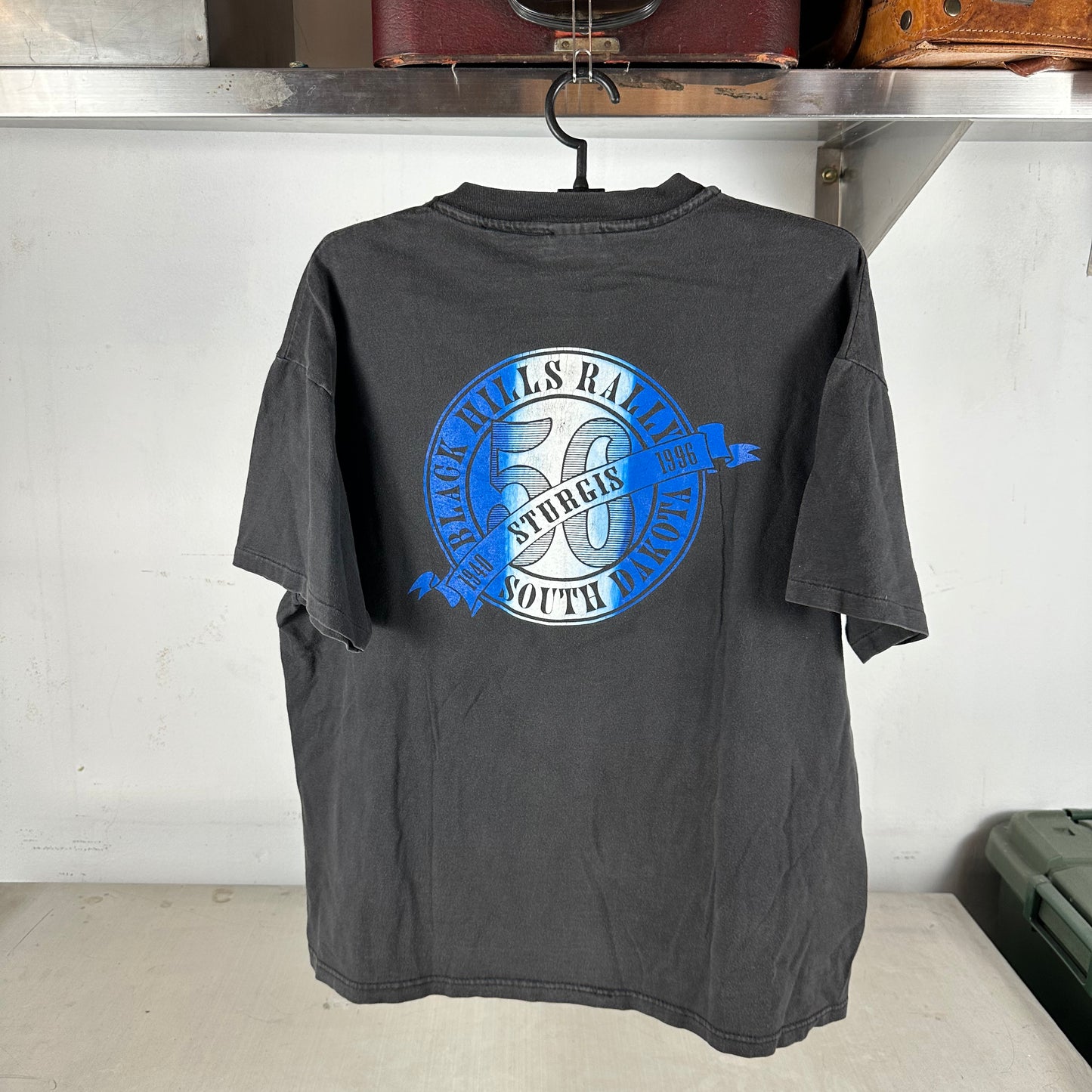 Vintage 1996 Sturgis Motorcycles Black Hills Rally Double Sided Graphic T-shirt