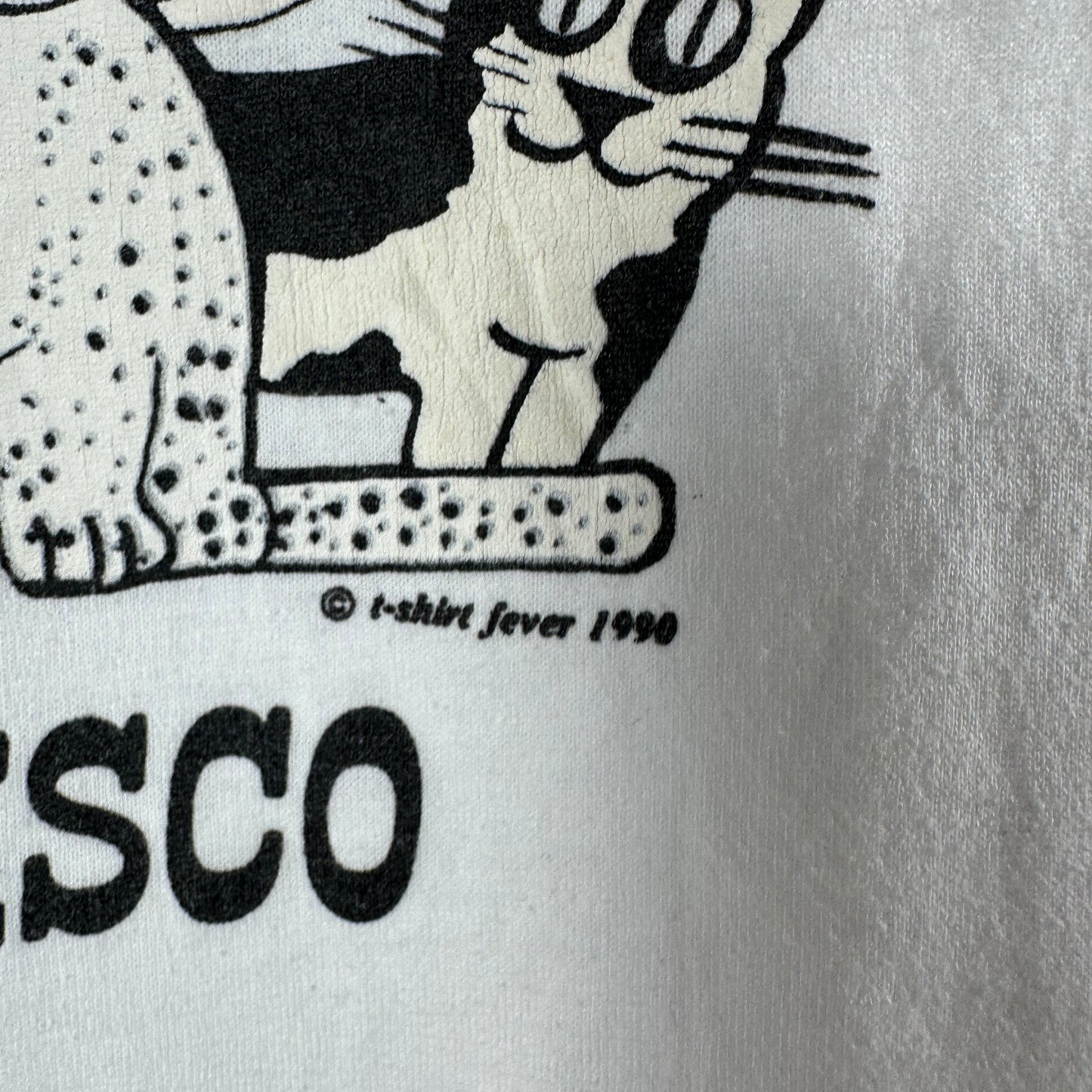 Vintage 1990 San Francisco Cats Artwork Graphic Single Stitch T-shirt