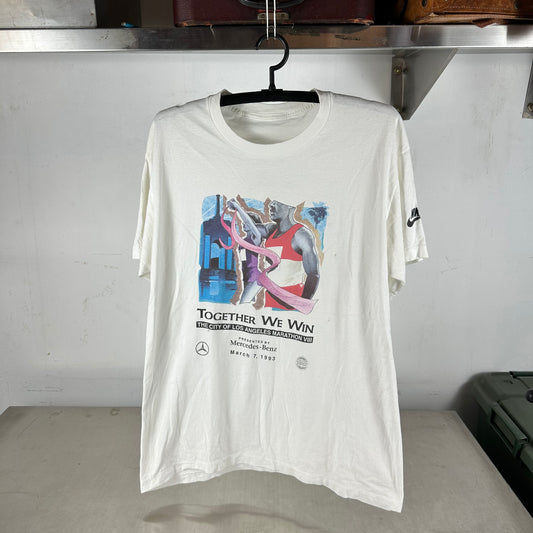 Vintage 1993 LA Marathon Mercedes Benz Nike Running Single Stitch T-shirt